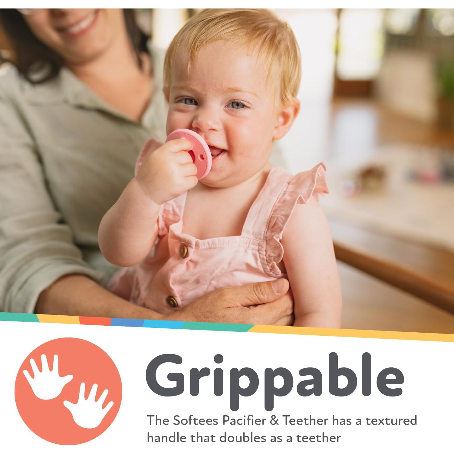 Chupete y Mordedor de Silicona Nuby Softees - 5 Unidades - 0+ Meses