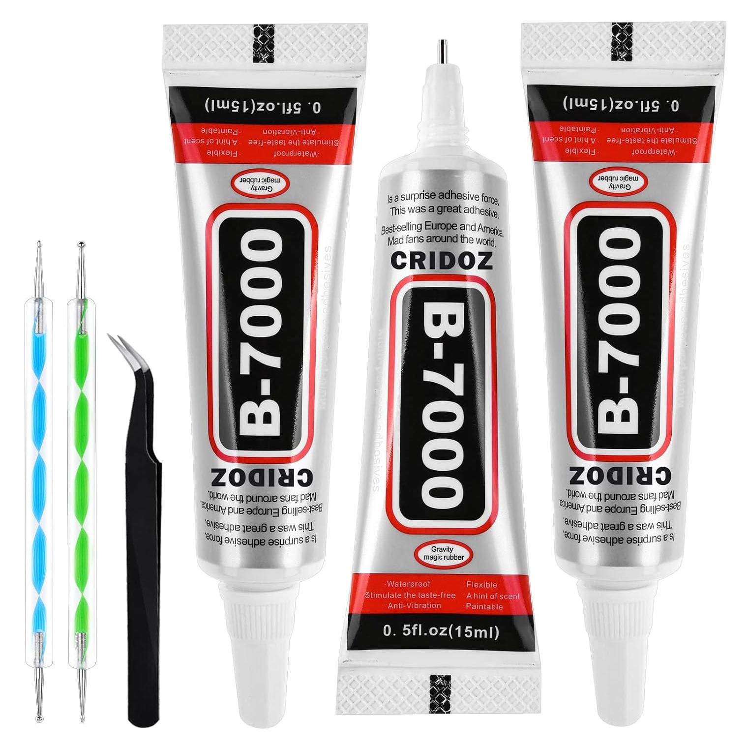 B7000 Pegamento Transparente Cridoz para Joyería 3x15ml