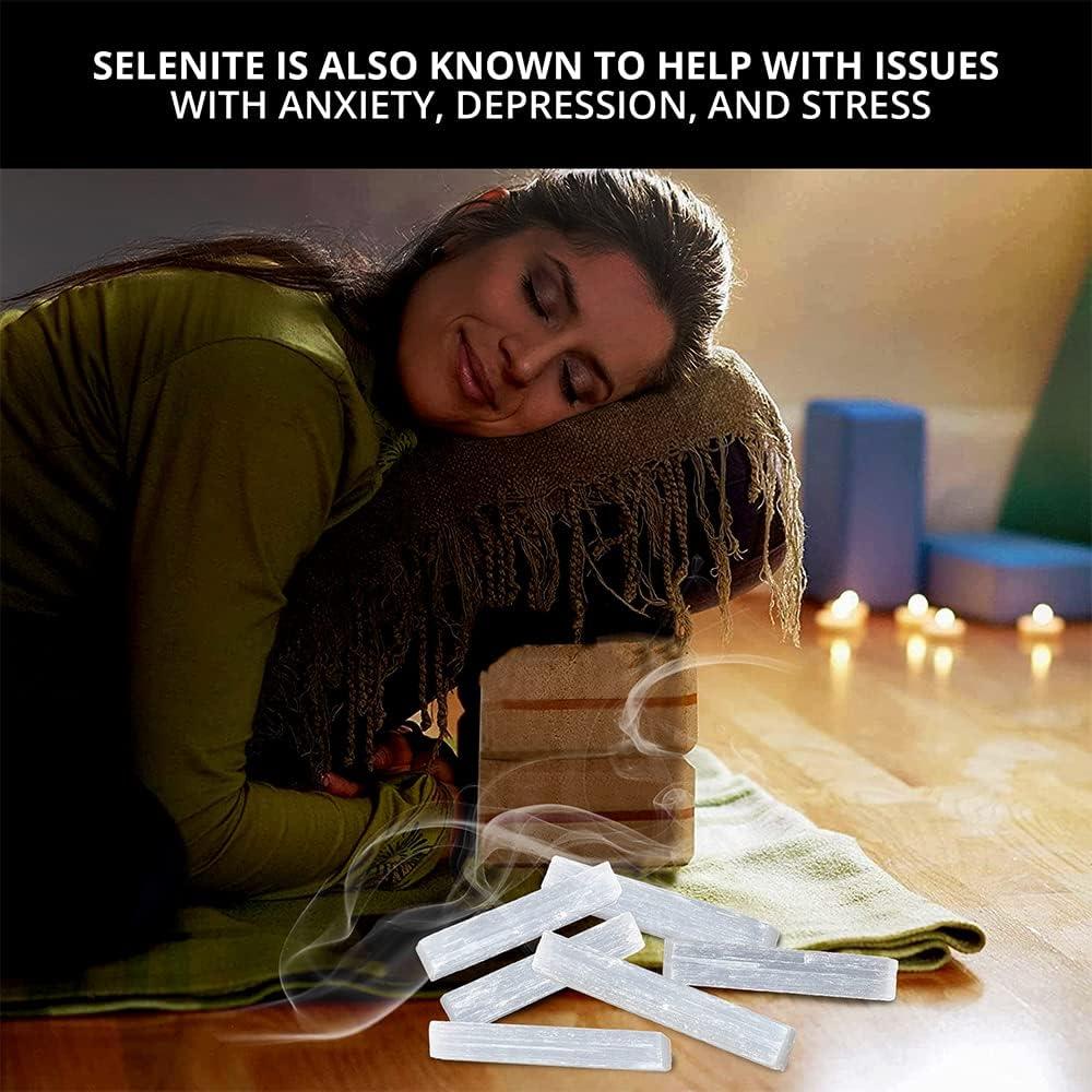 Bastones de Selenita Himalayan Glow 0.91 kg - Cristales Sanadores