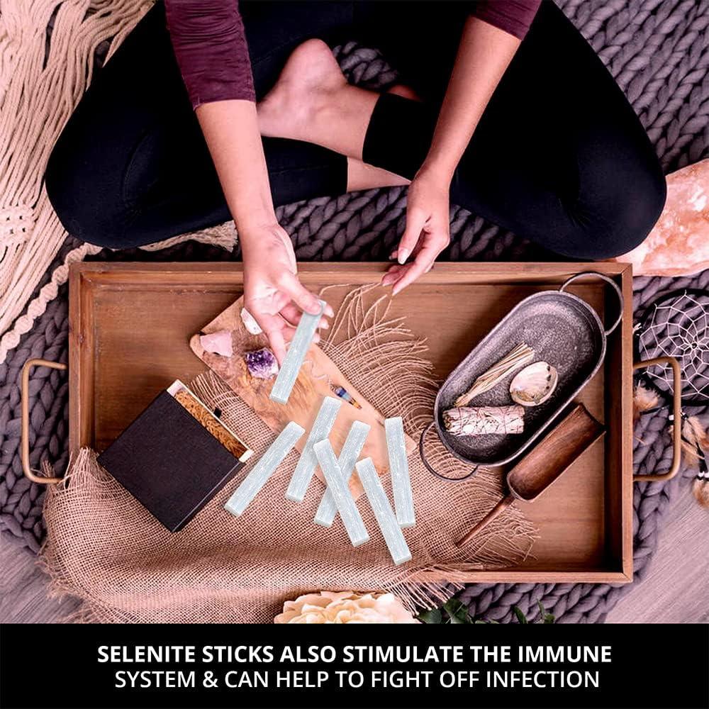Bastones de Selenita Himalayan Glow 0.91 kg - Cristales Sanadores