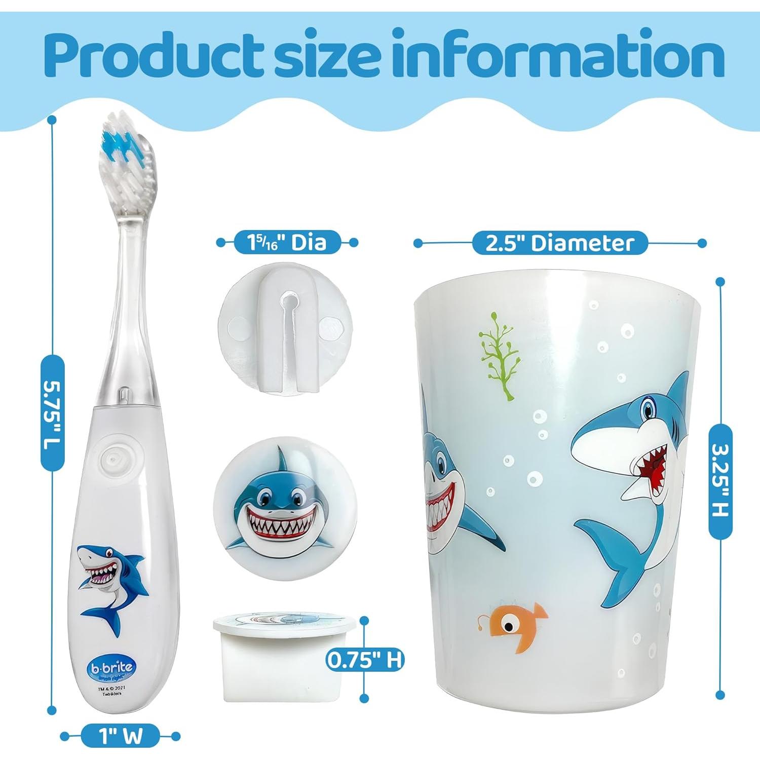 Cepillo de Dientes Infantil Lily's Home con Temporizador y Vaso Tiburón