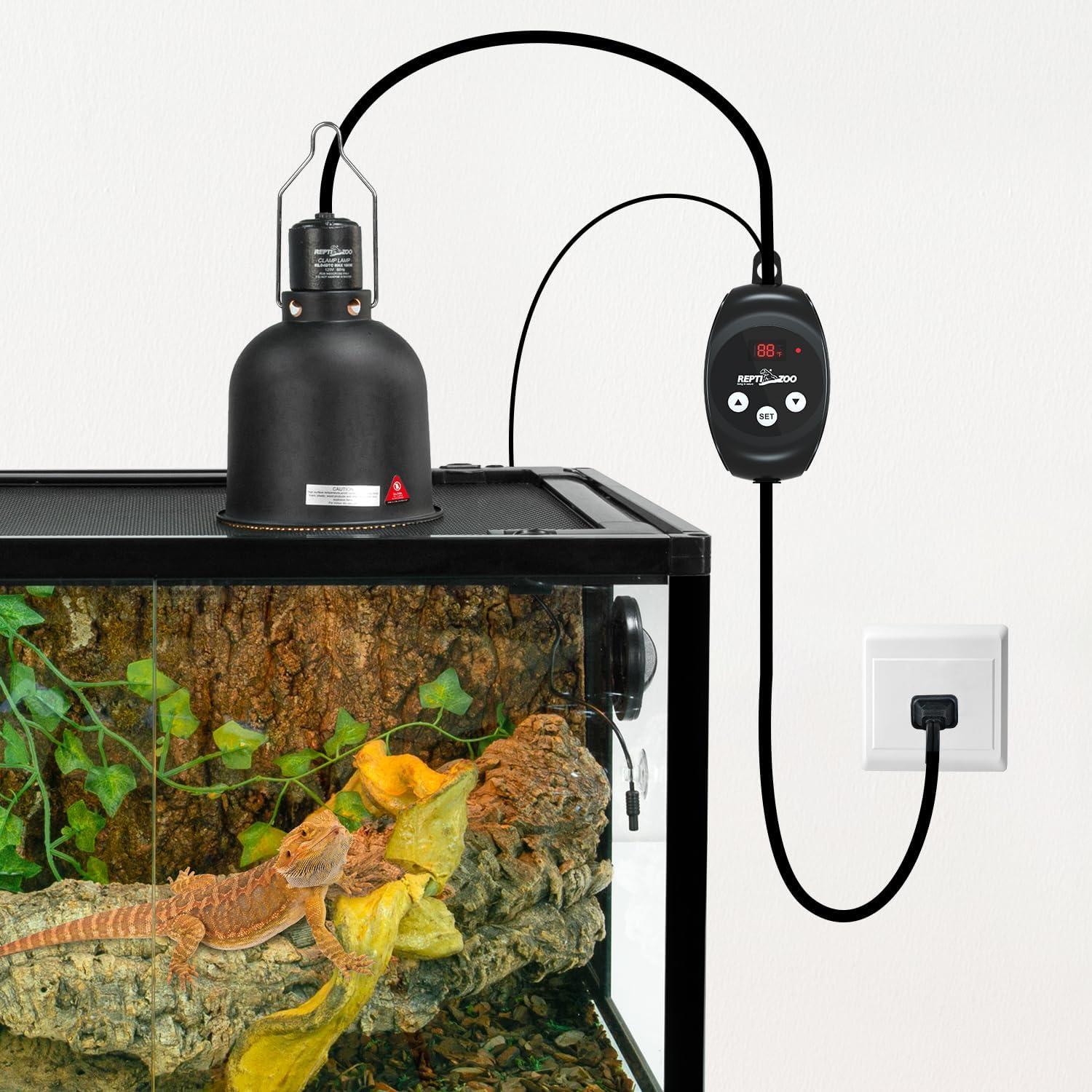 Lámpara de Reptiles REPTIZOO con Termostato Regulable 100W