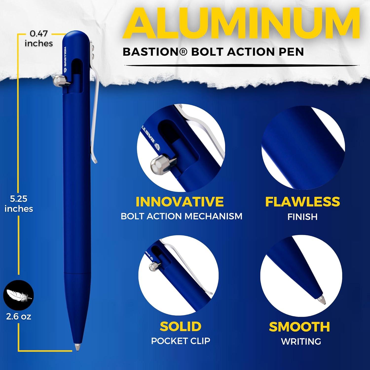 Bolígrafo BASTION Profesional de Aluminio Azul 0.5mm