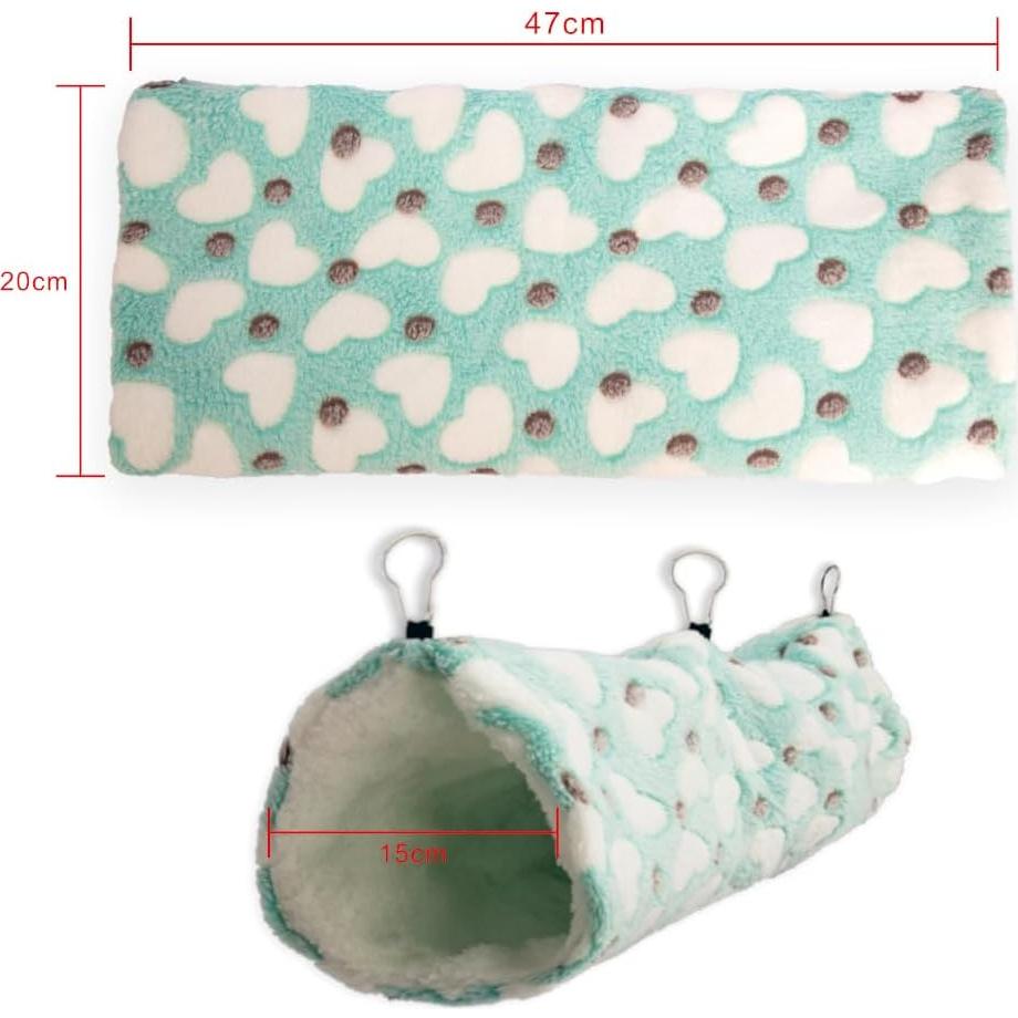 Hamaca y Túnel para Hurones Eclare, Suave y Cálido, Azul