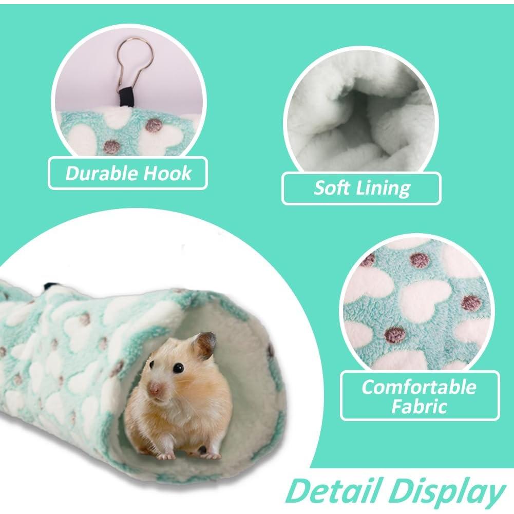 Hamaca y Túnel para Hurones Eclare, Suave y Cálido, Azul