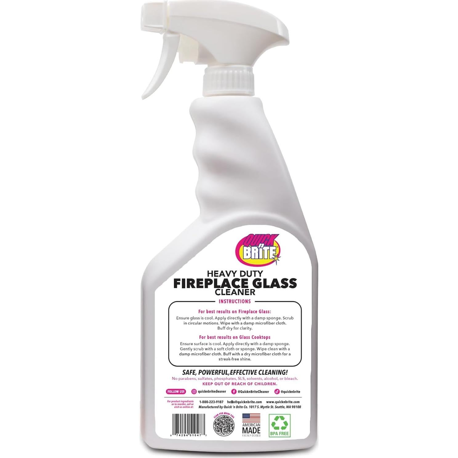 Limpiador de Vidrio para Chimenea Quick N Brite 24oz - Ecológico