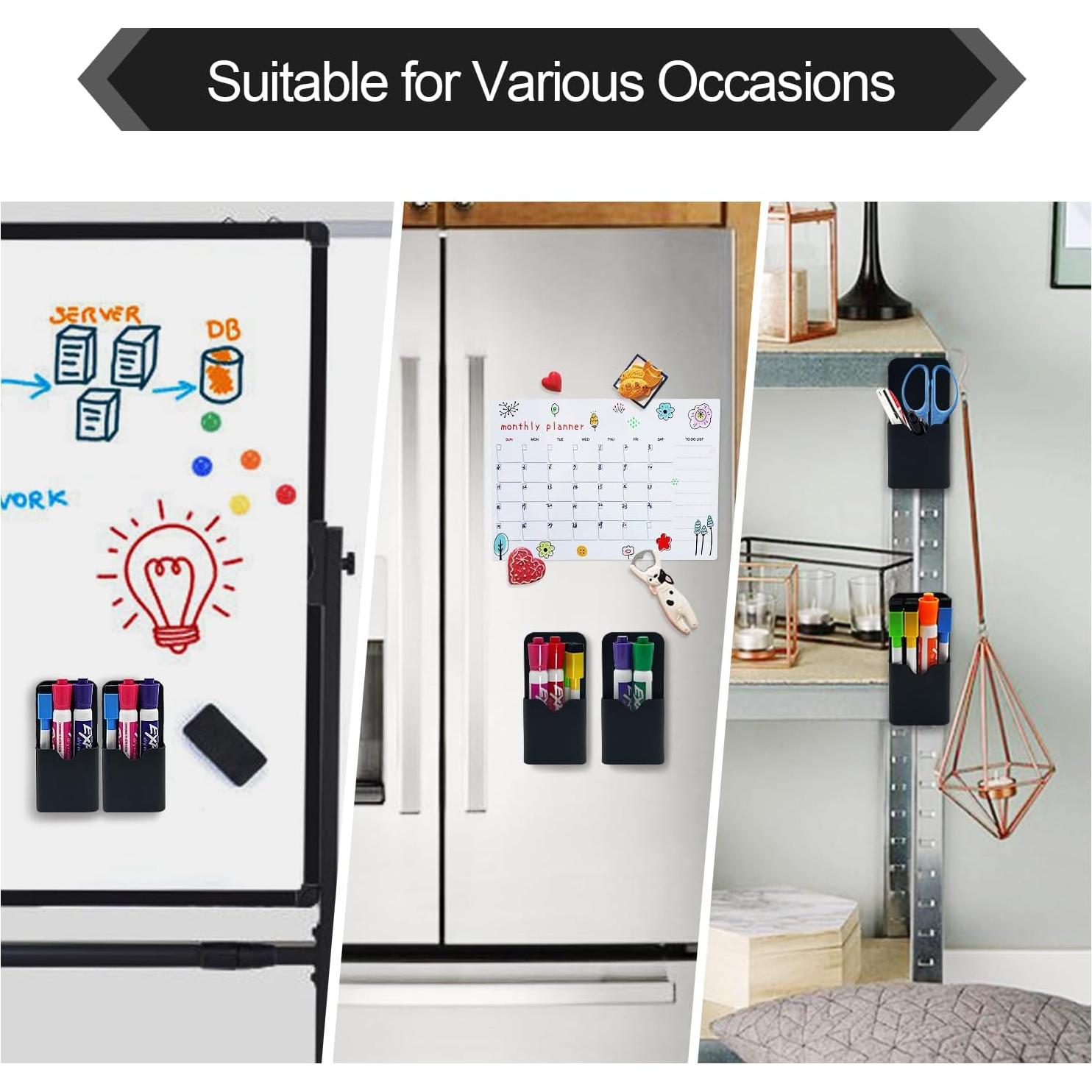 Soporte Magnético para Marcadores VieFantaisie - 2 Piezas Negro