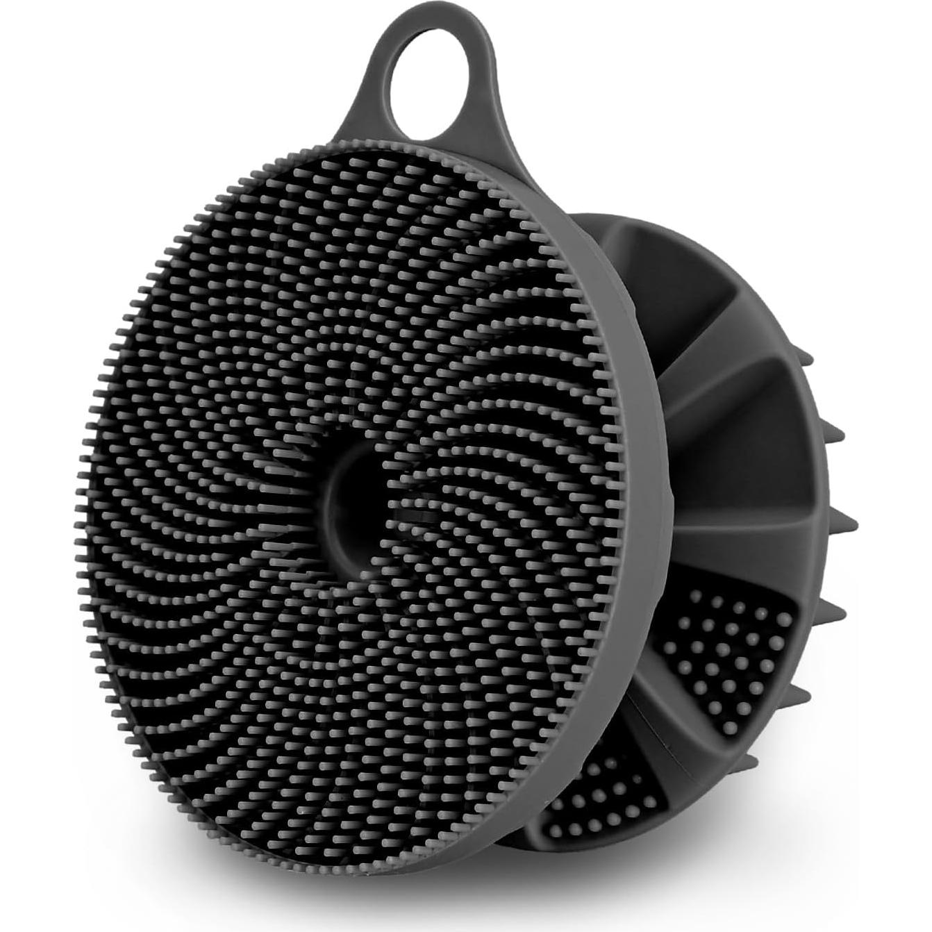 Cepillo de Ducha Silicona 2 en 1 INNERNEED Negro - Masajeador Cuero Cabelludo