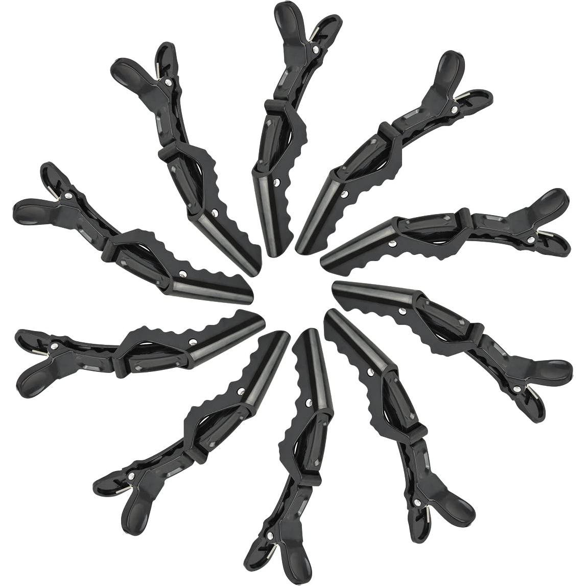 10 Clips de Cabello Cocodrilo Negros BIYOUTE - 11.43 cm