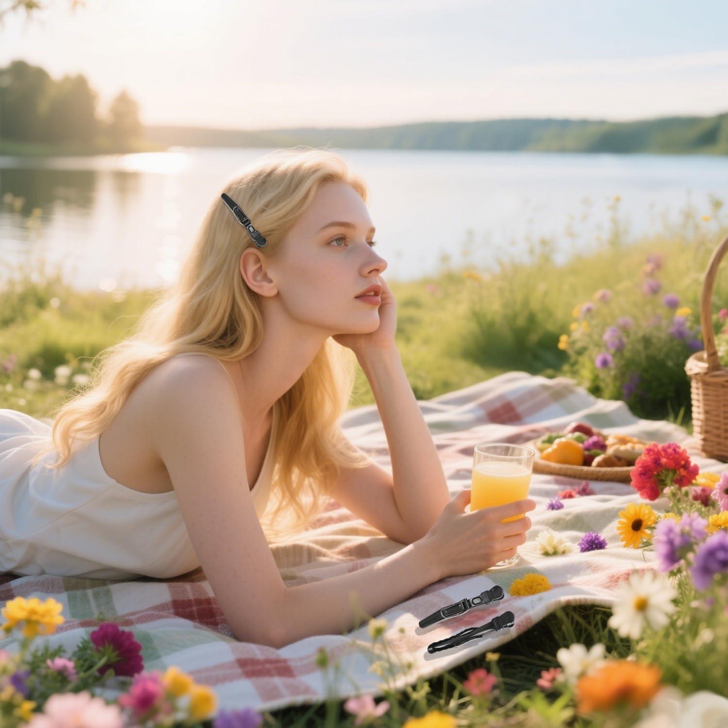 10 Clips de Cabello Cocodrilo Negros BIYOUTE - 11.43 cm