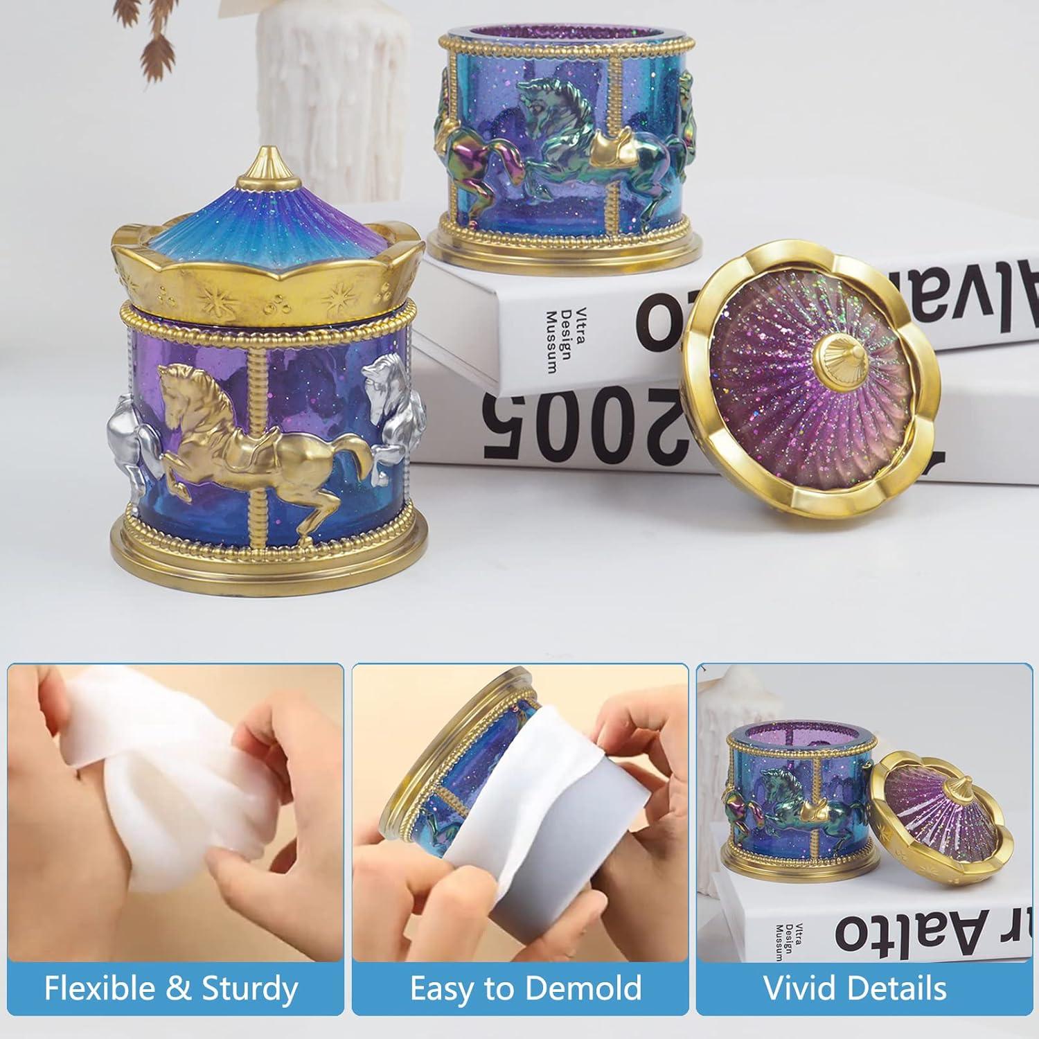 Moldes de Silicona para Tarro de Resina Voaesdk - Carrusel