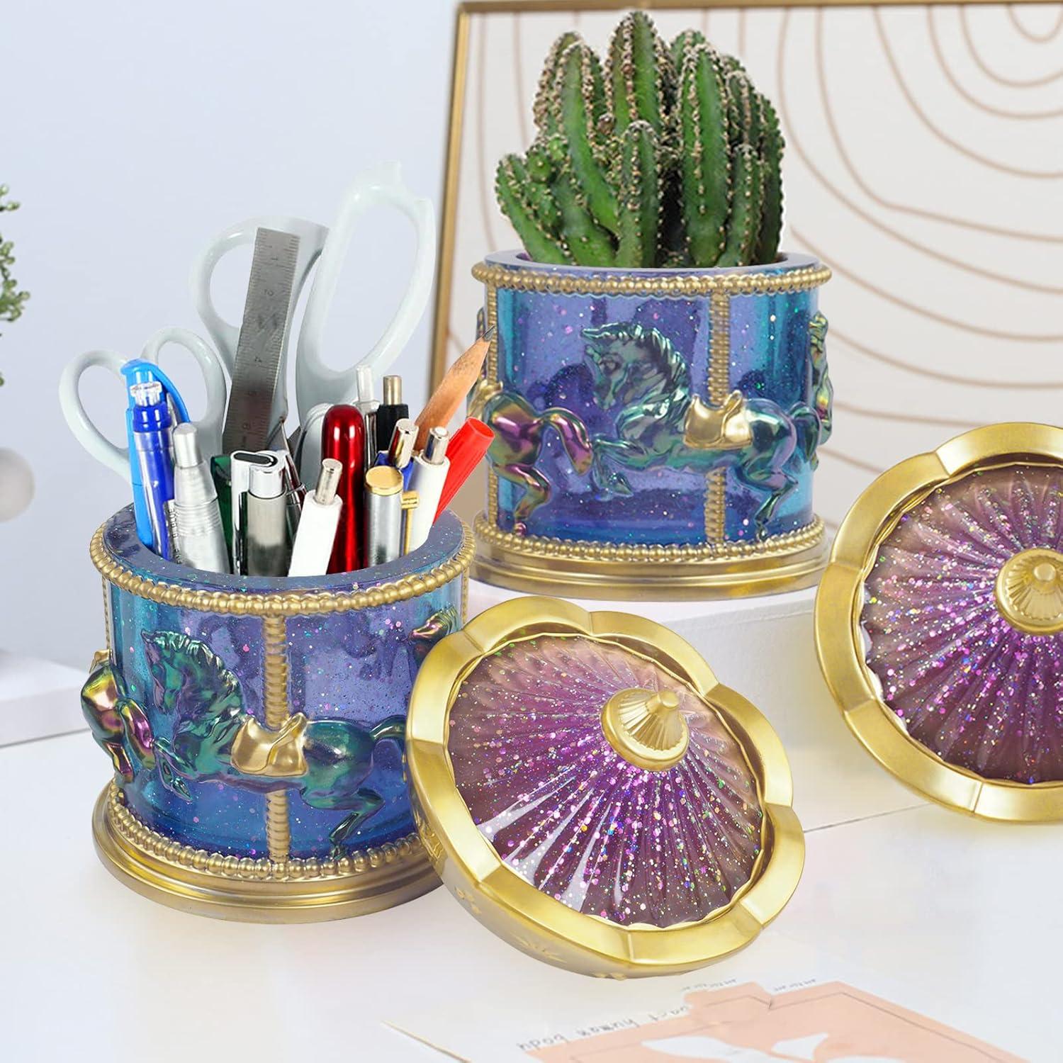 Moldes de Silicona para Tarro de Resina Voaesdk - Carrusel