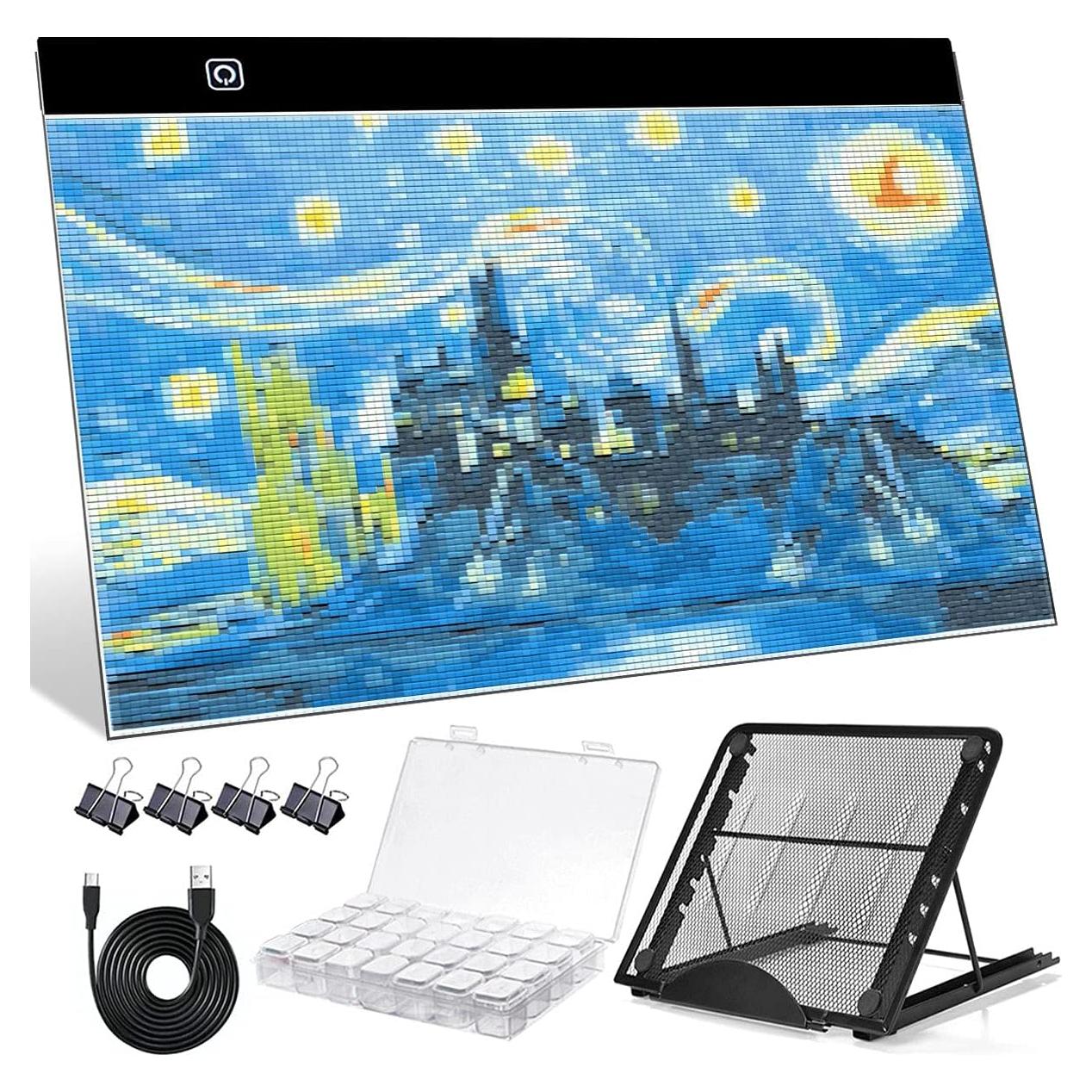 Tabla de Luz LED B4 SevenFish para Pintura de Diamante 36.9x26 cm