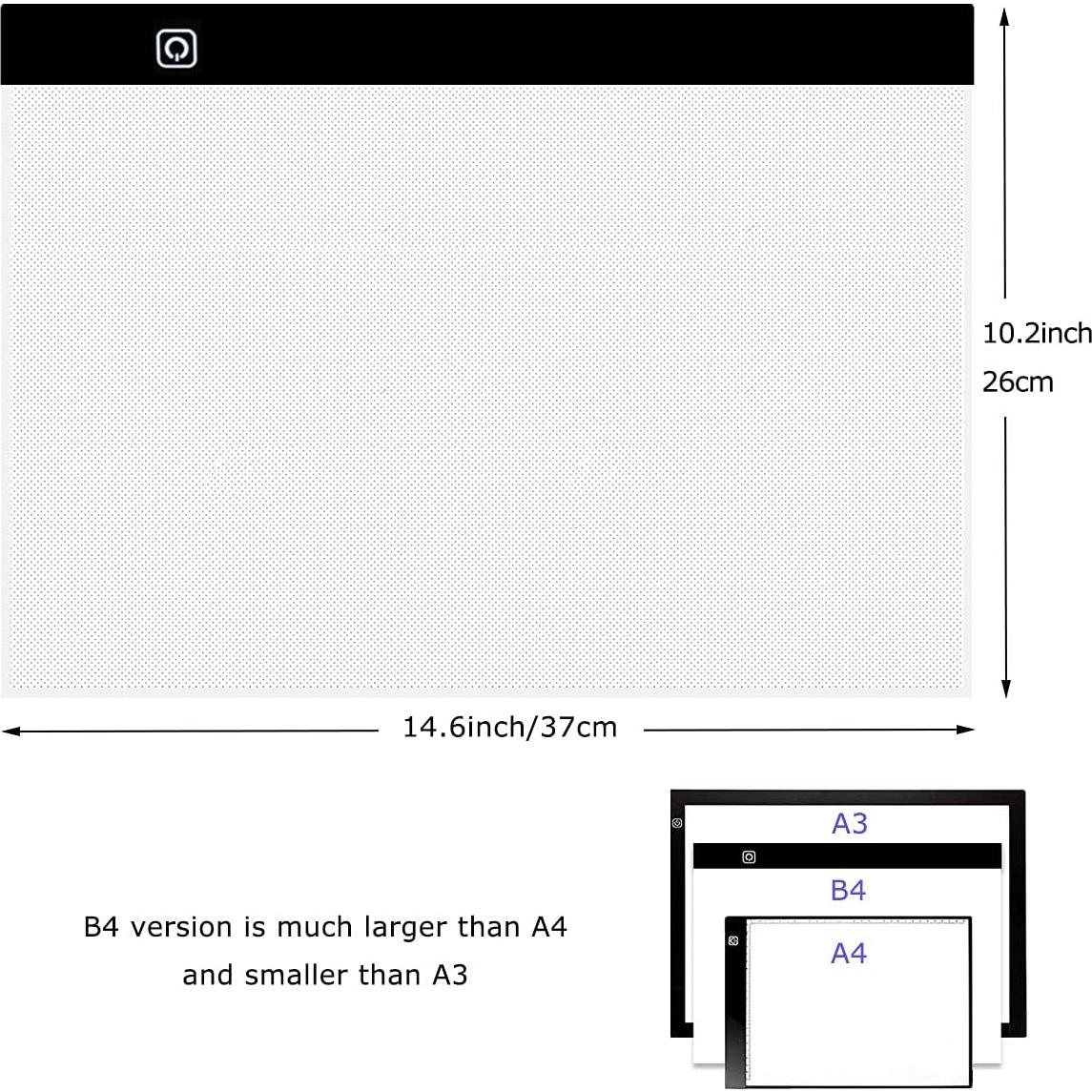 Tabla de Luz LED B4 SevenFish para Pintura de Diamante 36.9x26 cm