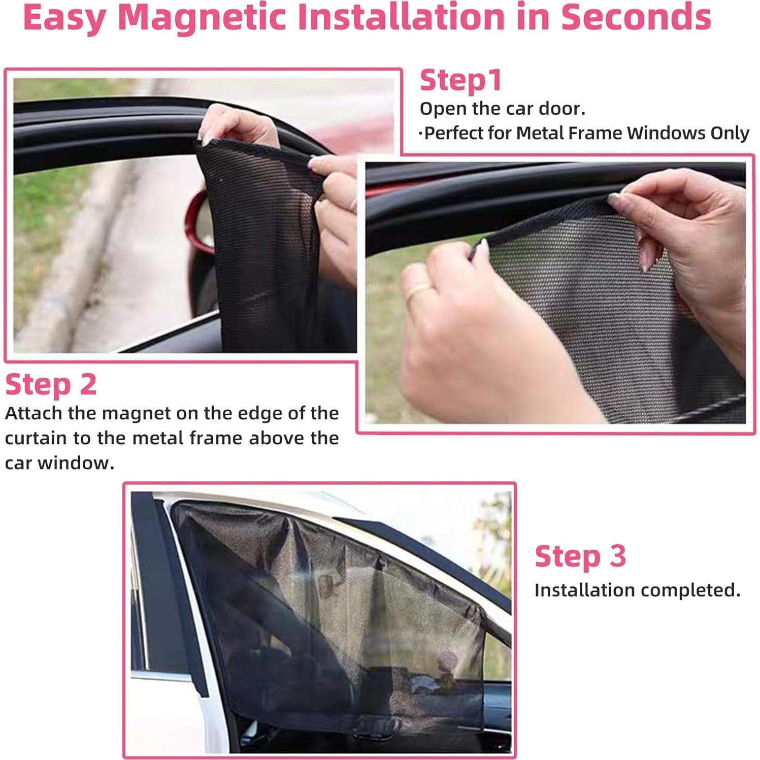 Sombra Magnética para Ventana Lateral de Coche Qiyibei 68.58x50.8cm