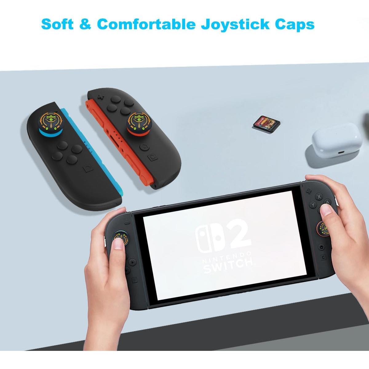 Tapas de agarre para pulgar Nintendo Switch 2 Sunmike 4 Pcs