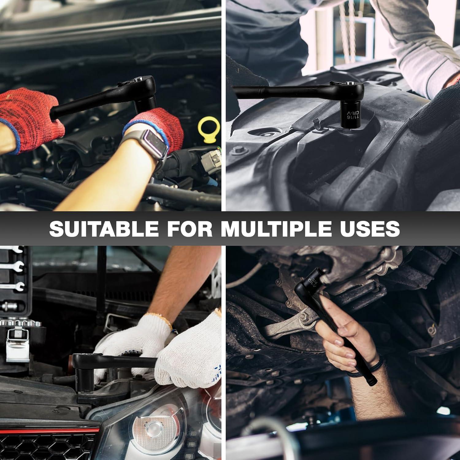 Juego de Enchufes de Impacto 21pcs EACELIY 3/8" Acero Cr-V