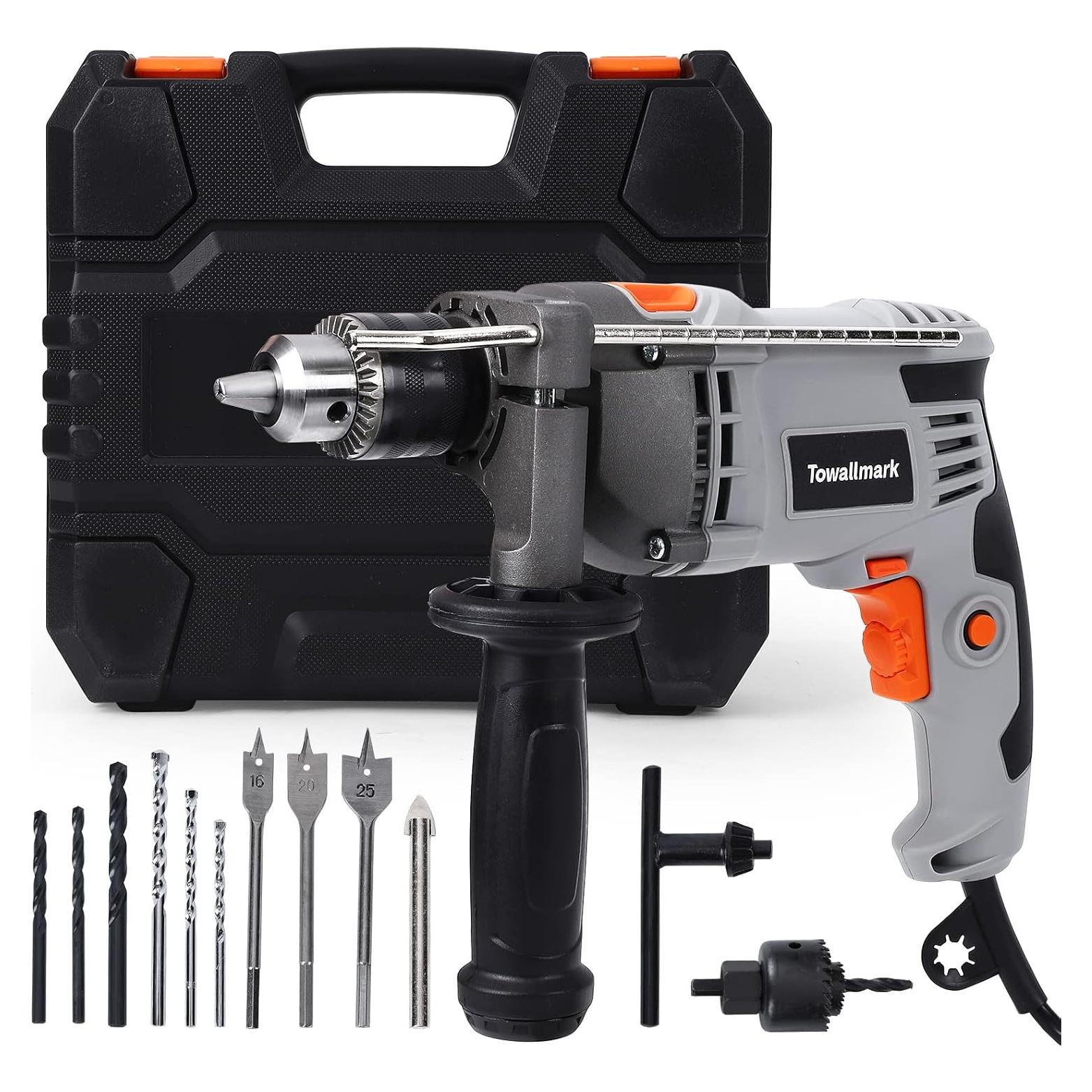 Taladro de Percusión Towallmark HD01 7.5A 3000RPM con Brocas