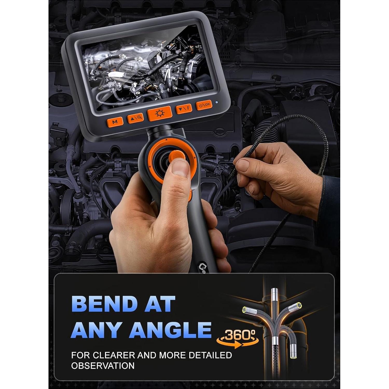 Borescopio Articulado GearView GV4-DT 1080P 5" IP67 6.2mm