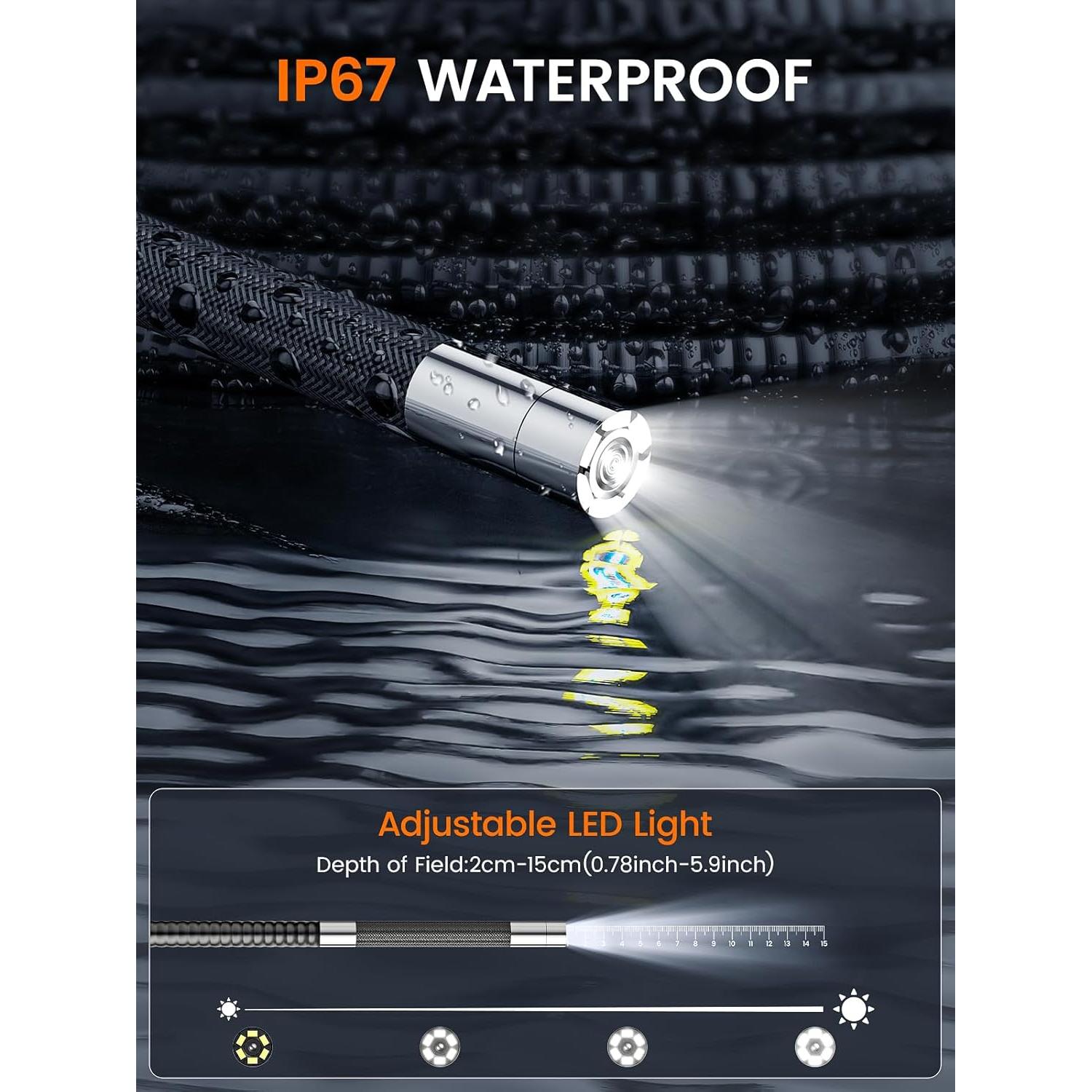 Borescopio Articulado GearView GV4-DT 1080P 5" IP67 6.2mm