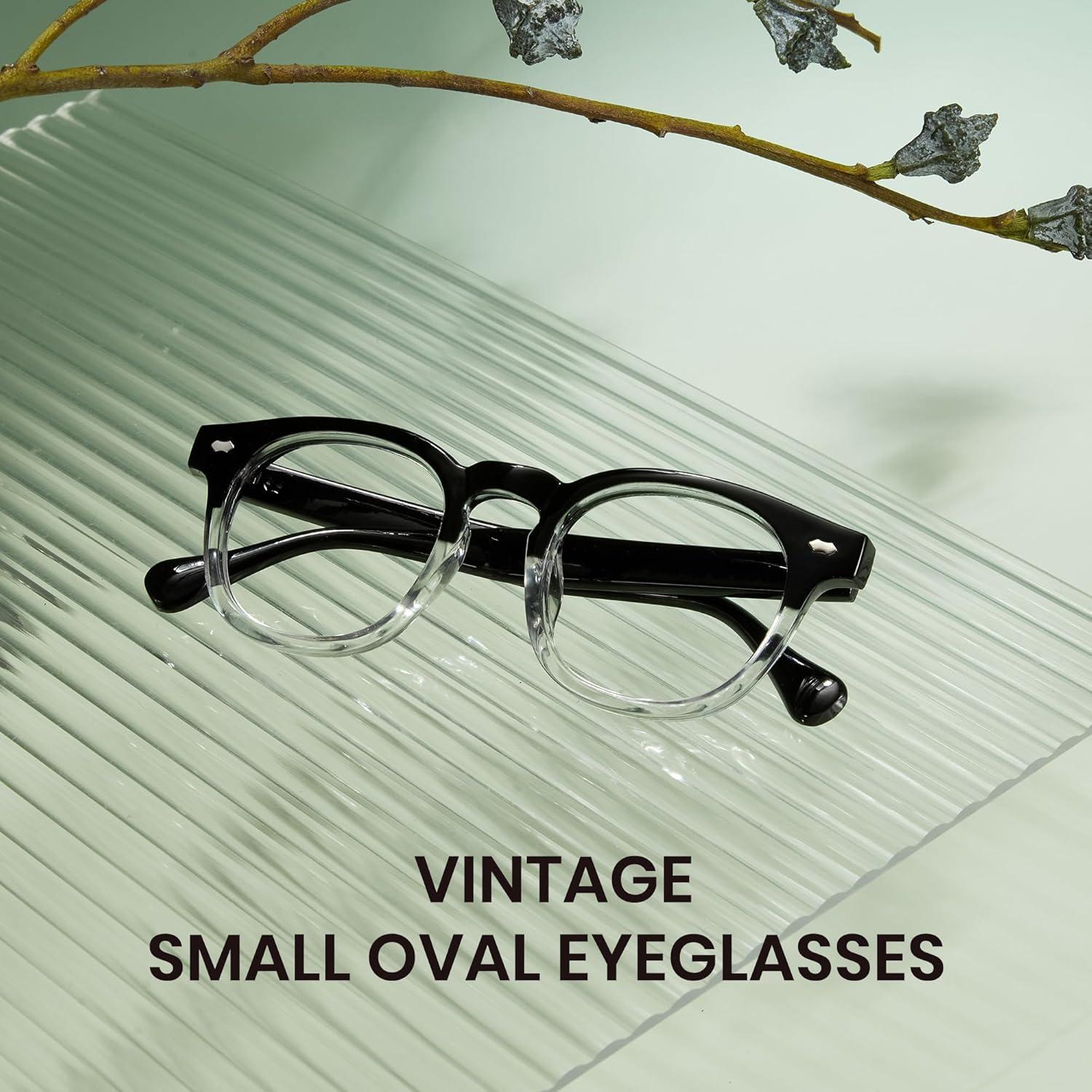 Gafas Redondas Cyxus con Protección UV y Luz Azul - Marco Negro