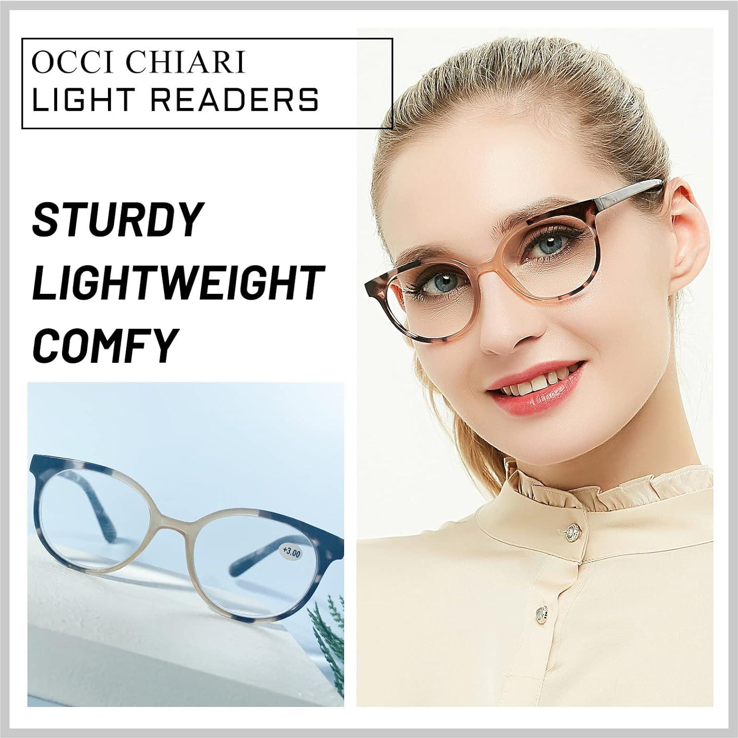Gafas de Lectura Redondas OCCI CHIARI para Mujeres 1.0x-6.0x Marrón