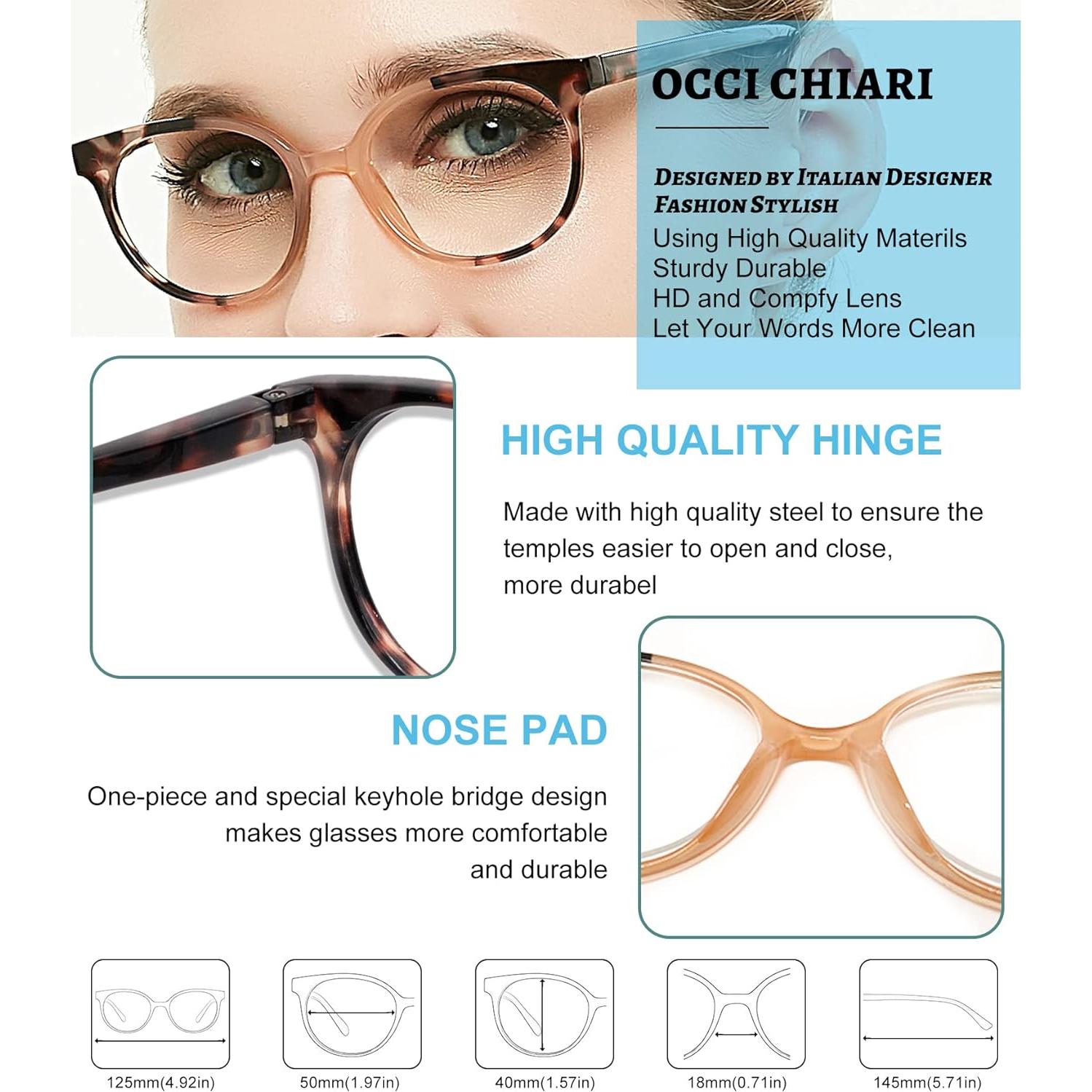 Gafas de Lectura Redondas OCCI CHIARI para Mujeres 1.0x-6.0x Marrón