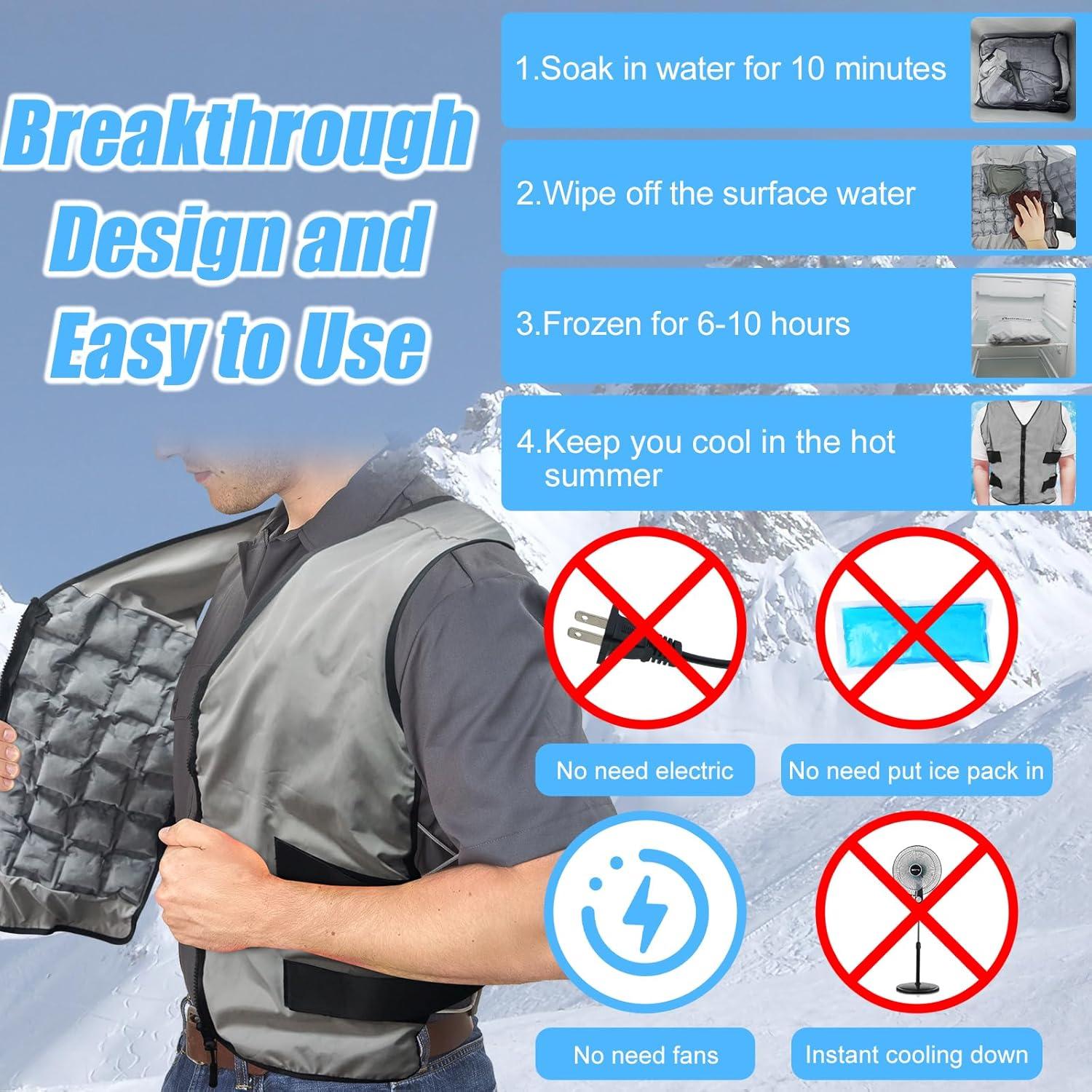 Chaleco de Enfriamiento WORLD-BIO Unisex Ajustable 84 Celdas