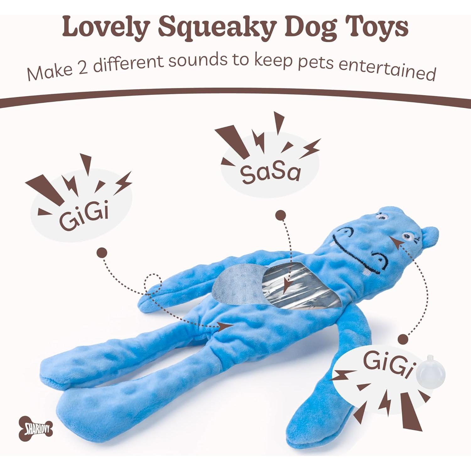 Juguete Interactivo para Perros SHARLOVY Sin Relleno 3 Paquete