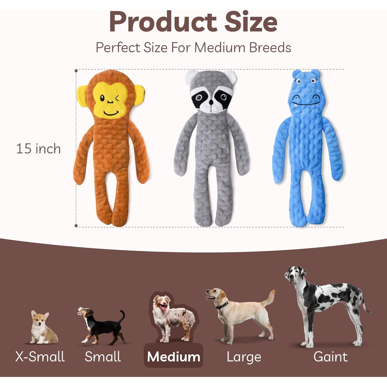 Juguete Interactivo para Perros SHARLOVY Sin Relleno 3 Paquete