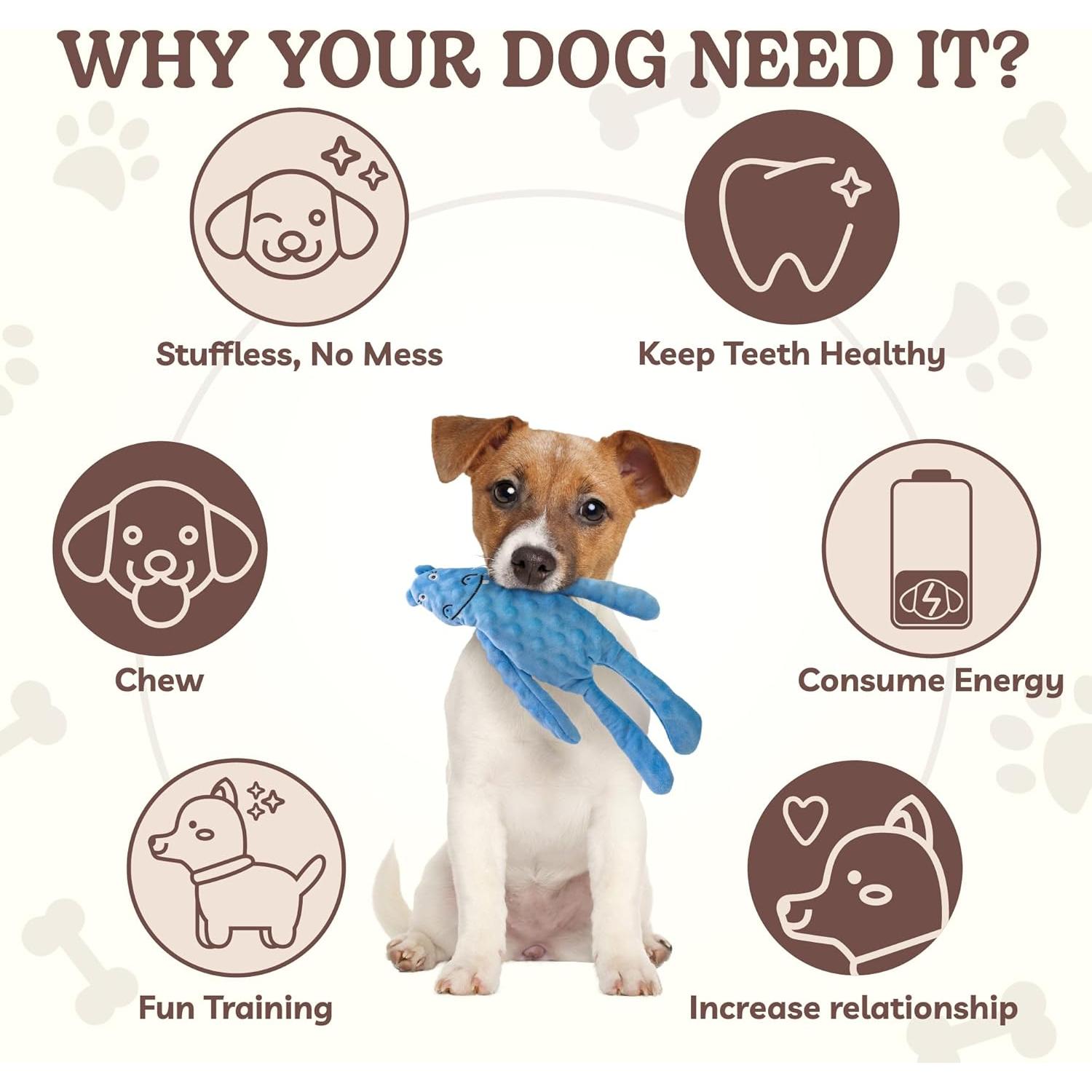 Juguete Interactivo para Perros SHARLOVY Sin Relleno 3 Paquete