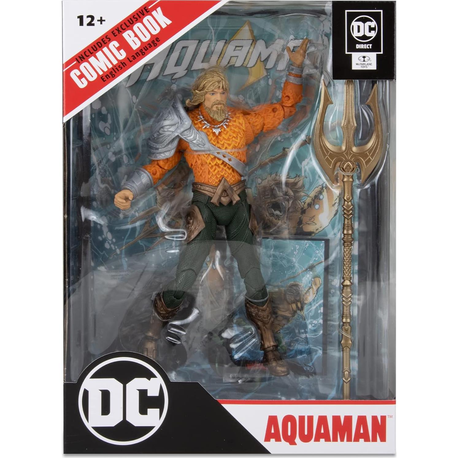 Figura de acción Aquaman 17.78 cm McFarlane Toys con cómic