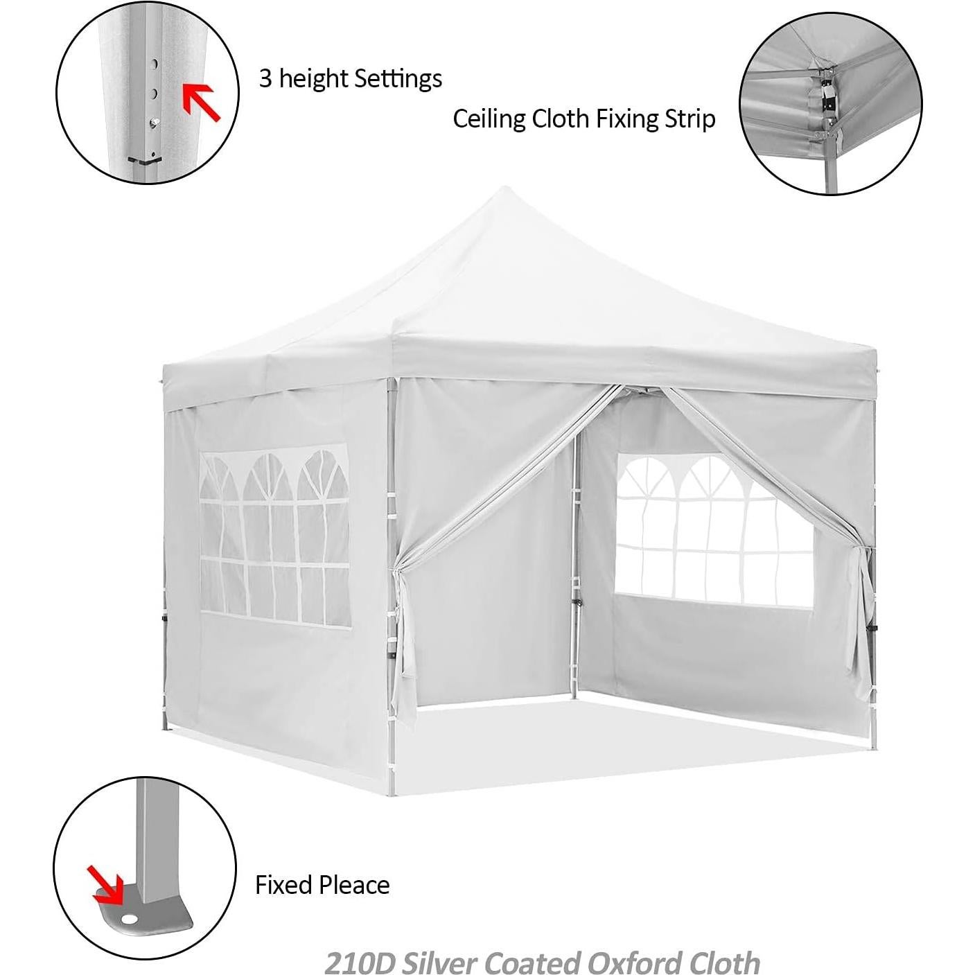 Carpa Plegable HYD-Parts 3x3m con Paredes Laterales y Bolsa