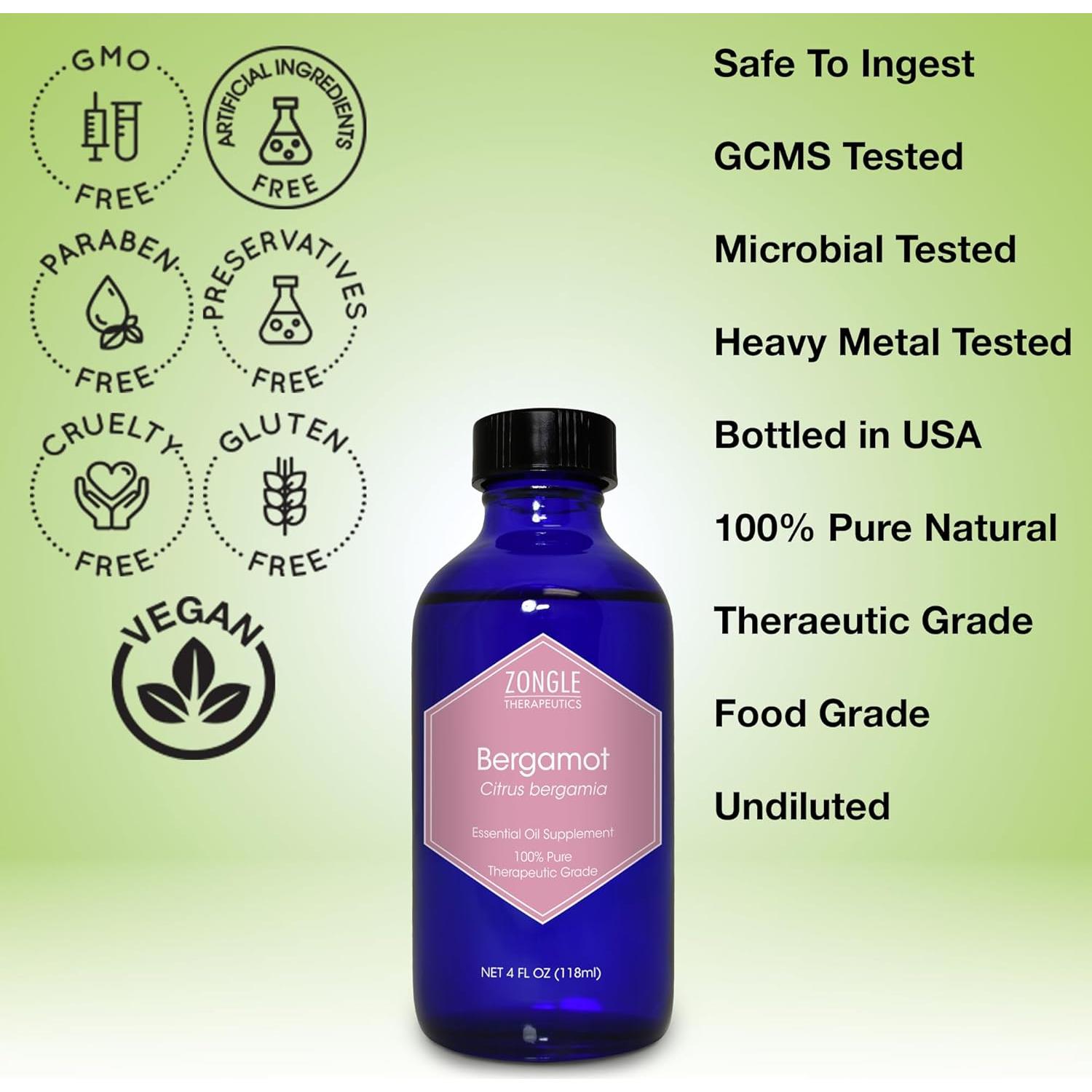 Aceite Esencial de Bergamota 100% Puro Zongle Therapeutics 113 g