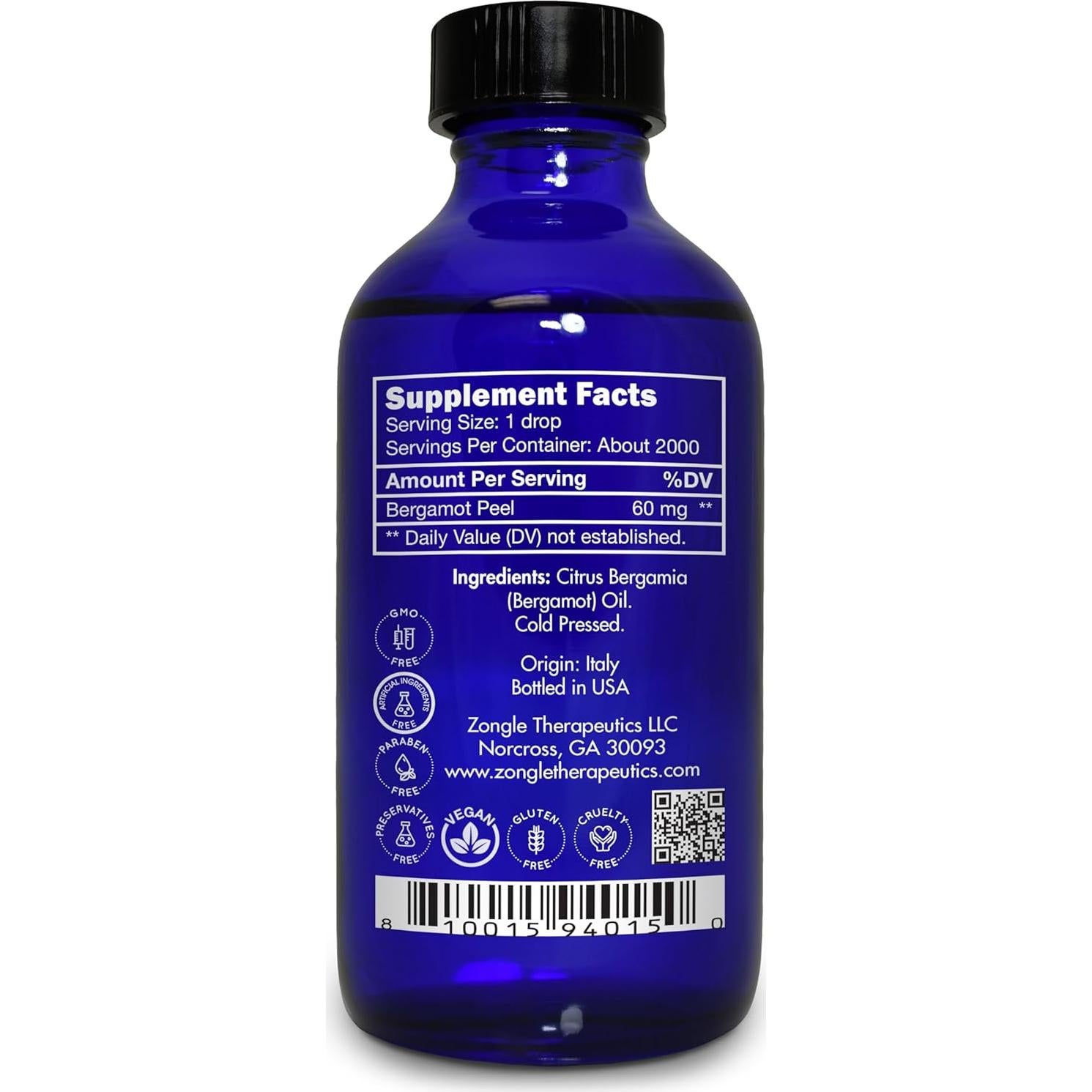 Aceite Esencial de Bergamota 100% Puro Zongle Therapeutics 113 g