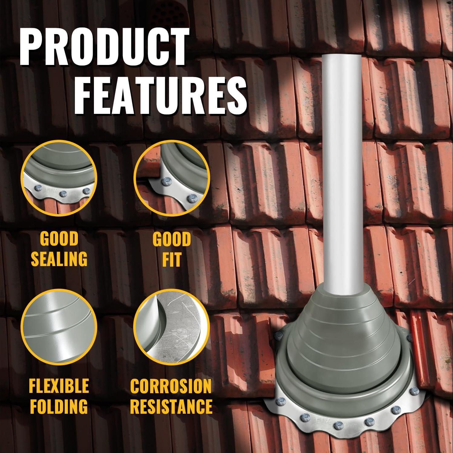 Bota de Sellado VIVIDA #3 para Tuberías de Techo de Metal 6.35-12.7 cm