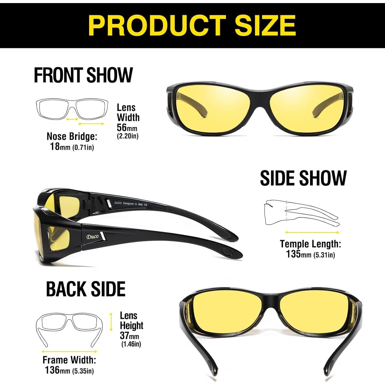 Gafas de Conducción Nocturna DUCO Polarizadas Ajustables