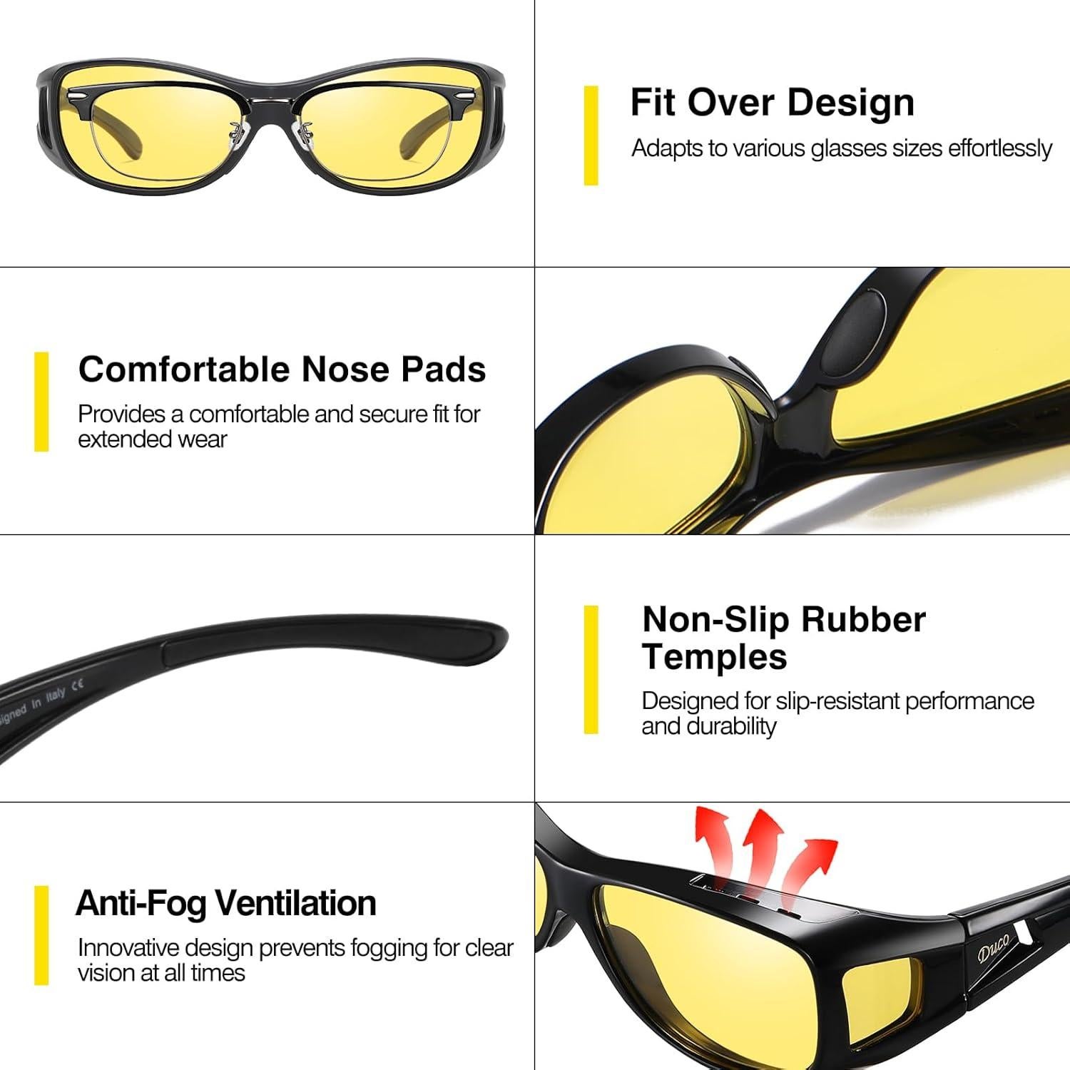 Gafas de Conducción Nocturna DUCO Polarizadas Ajustables