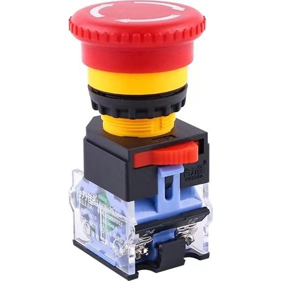 Botón de Parada de Emergencia QL-LINRUN 2pcs Rojo 10A 660V