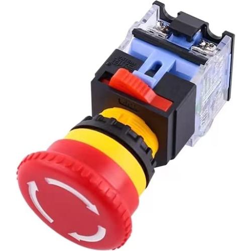 Botón de Parada de Emergencia QL-LINRUN 2pcs Rojo 10A 660V