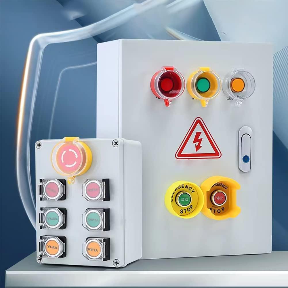 Botón de Parada de Emergencia QL-LINRUN 2pcs Rojo 10A 660V