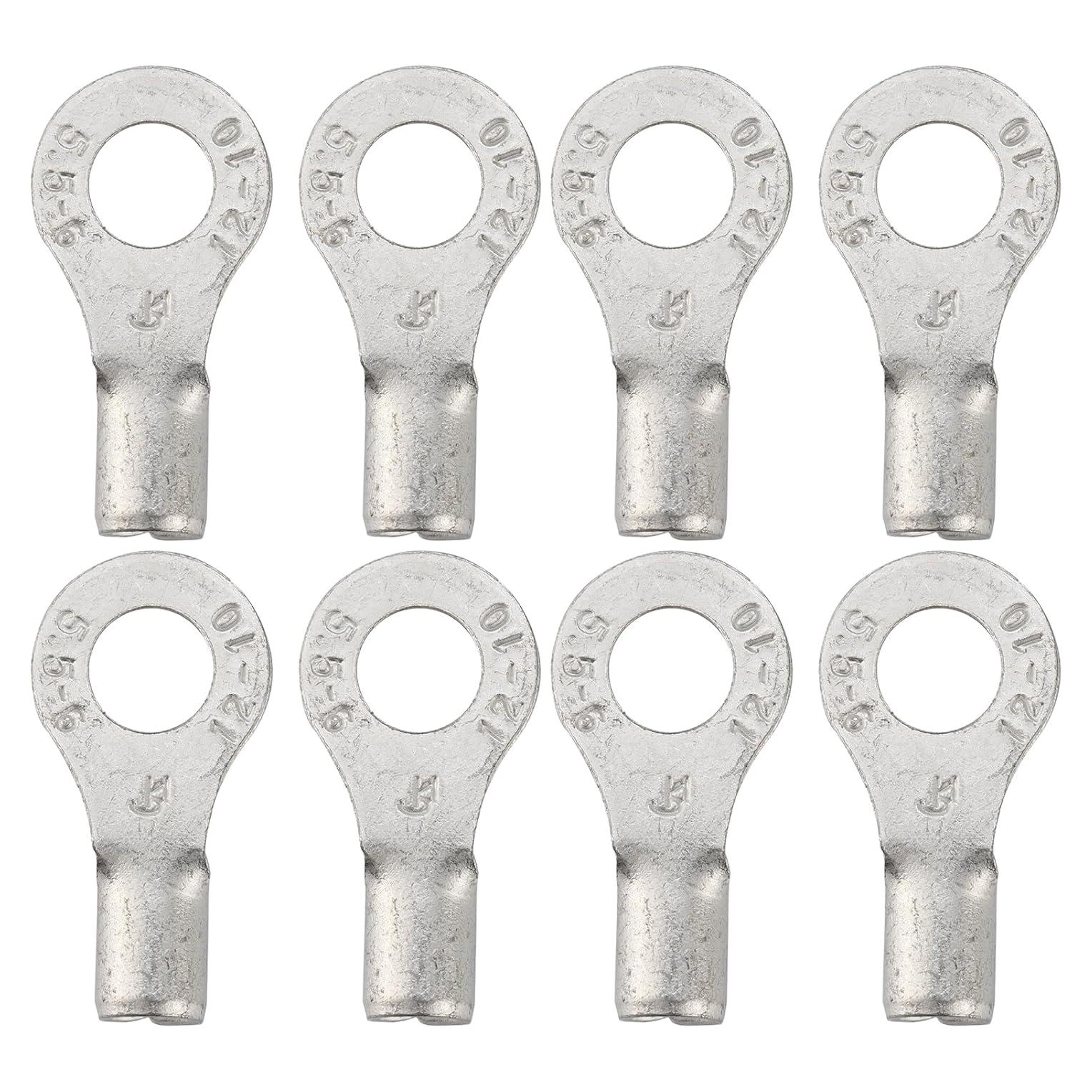50 Piezas Terminales de Anillo No Aislados Teansic AWG12-10