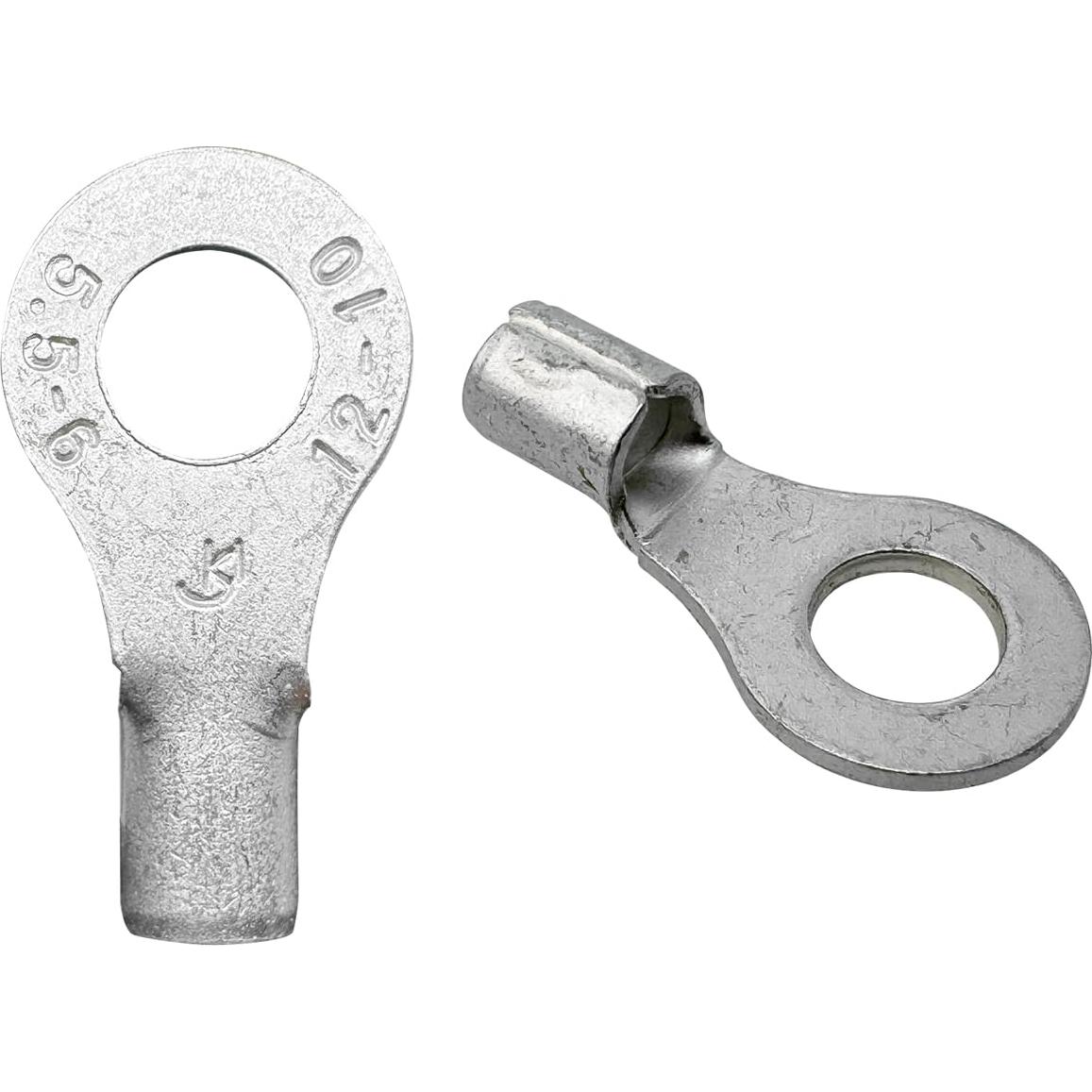 50 Piezas Terminales de Anillo No Aislados Teansic AWG12-10