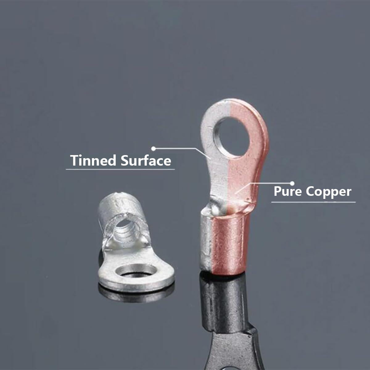 50 Piezas Terminales de Anillo No Aislados Teansic AWG12-10