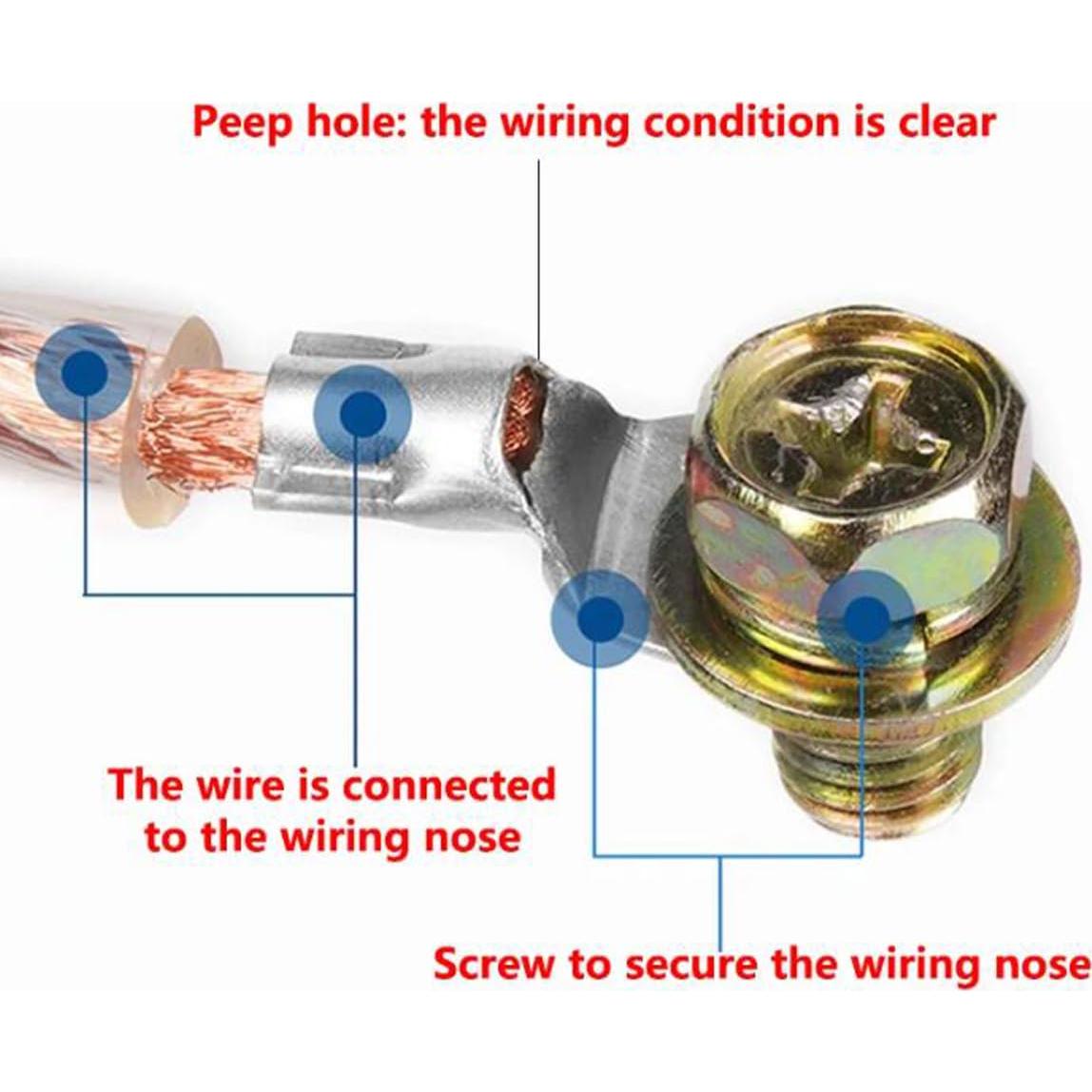 50 Piezas Terminales de Anillo No Aislados Teansic AWG12-10