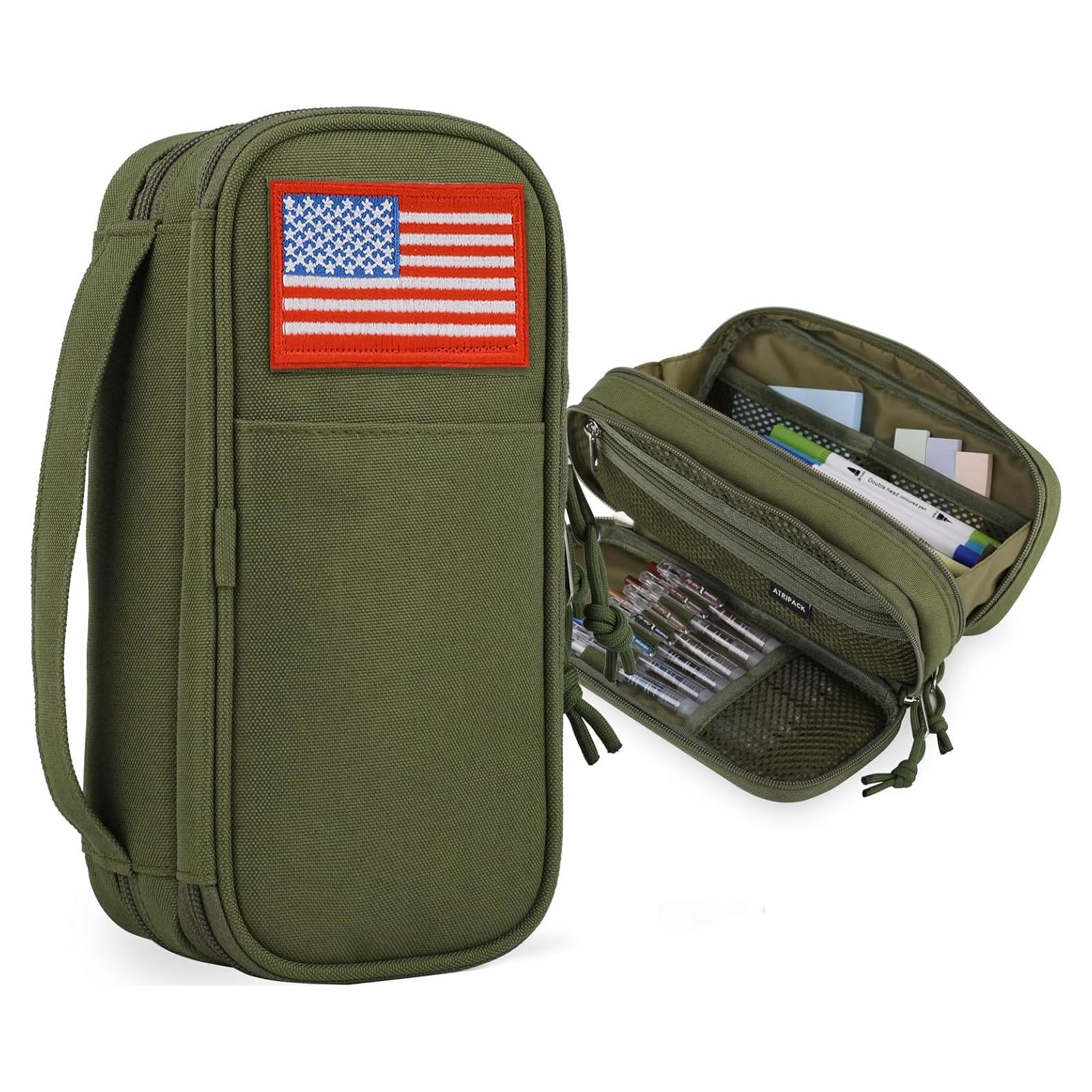 Funda Táctica Atripack para Lápices Verde 2 Compartimentos