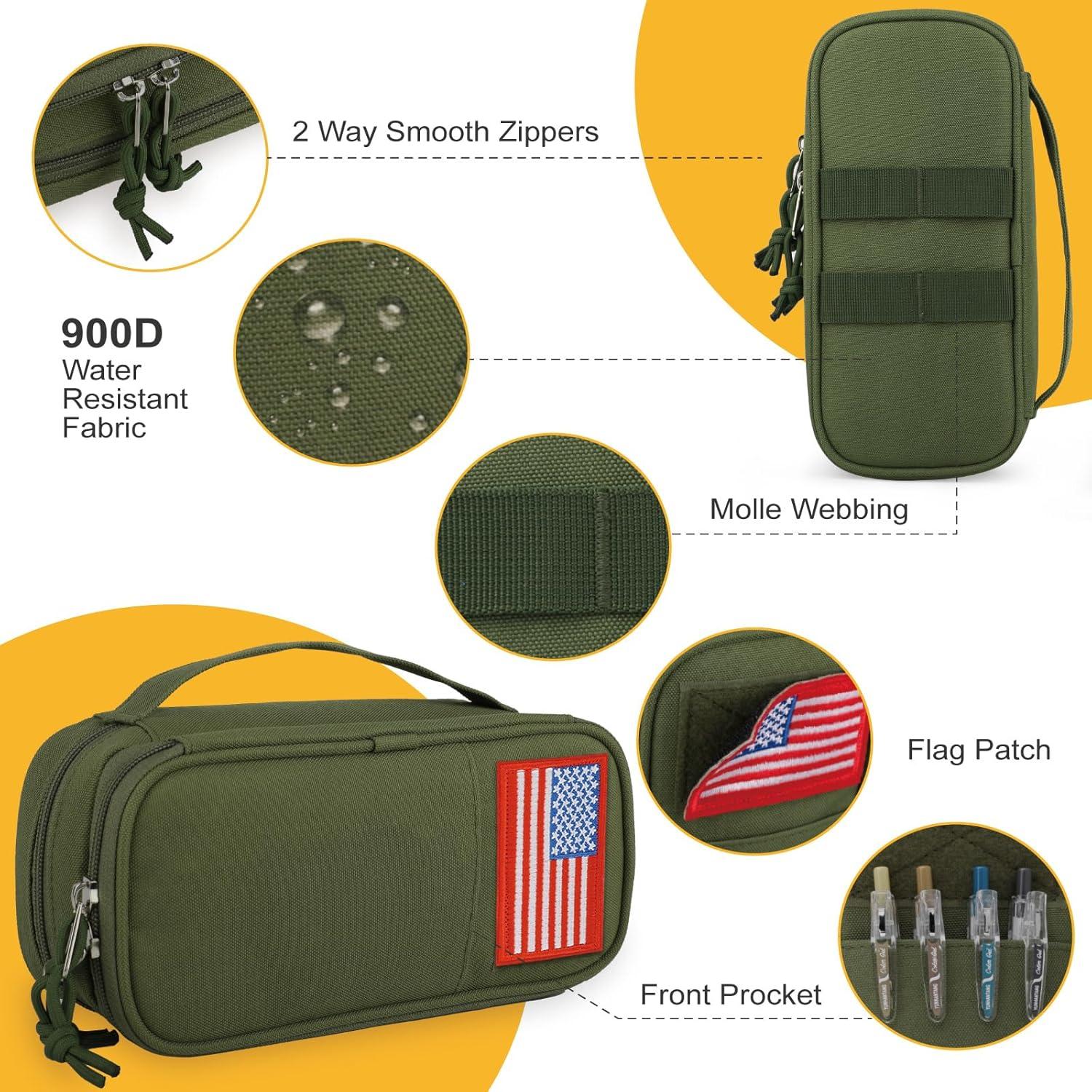 Funda Táctica Atripack para Lápices Verde 2 Compartimentos