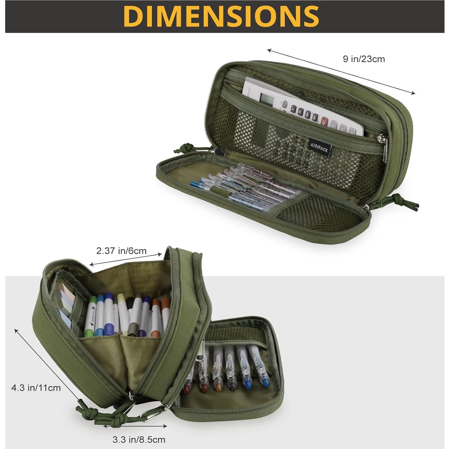 Funda Táctica Atripack para Lápices Verde 2 Compartimentos