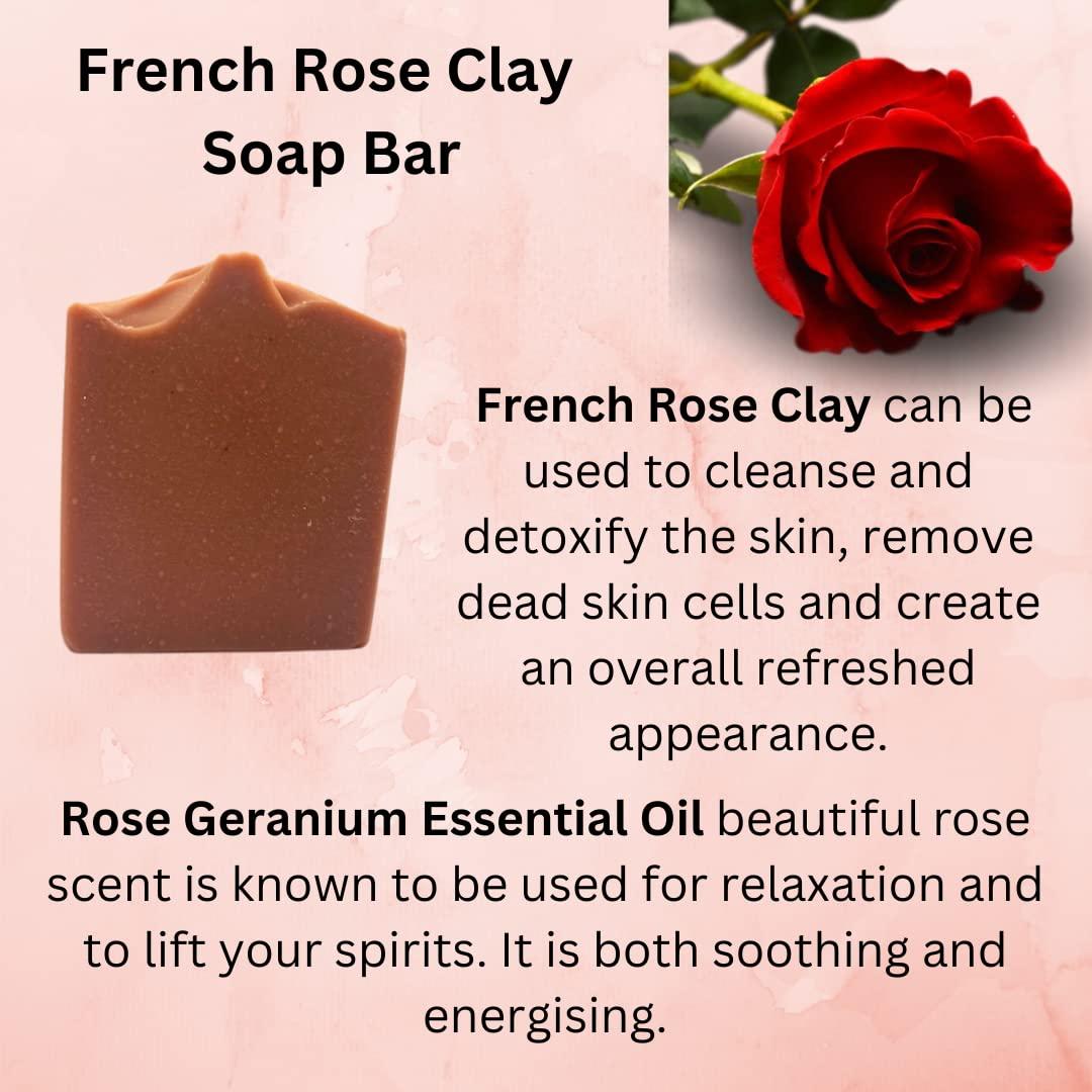 Jabón Natural de Arcilla Rosa Francesa Vegano 113g