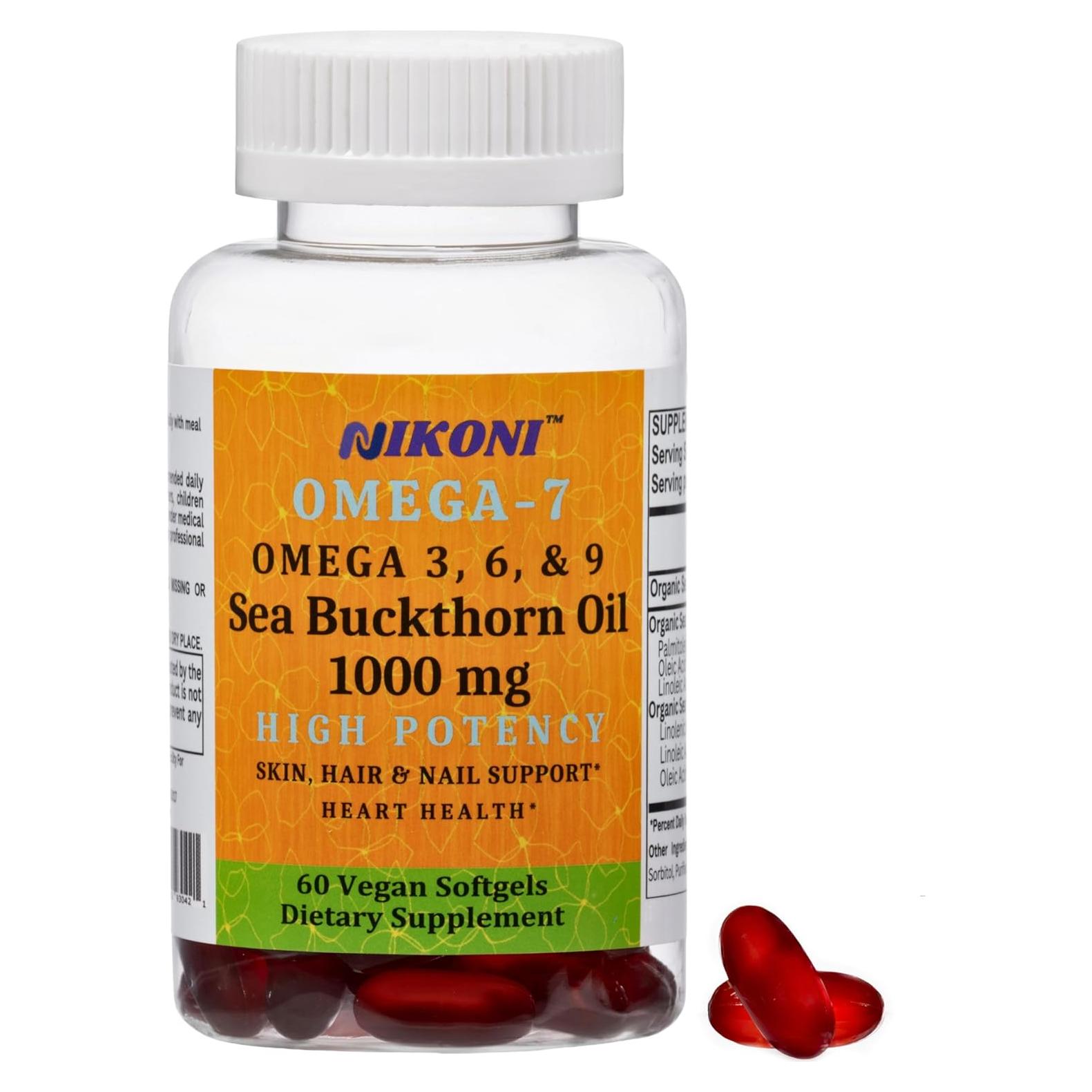 Aceite de Espino Marino Nikoni 60 Cápsulas Blandas Veganas 1000 mg